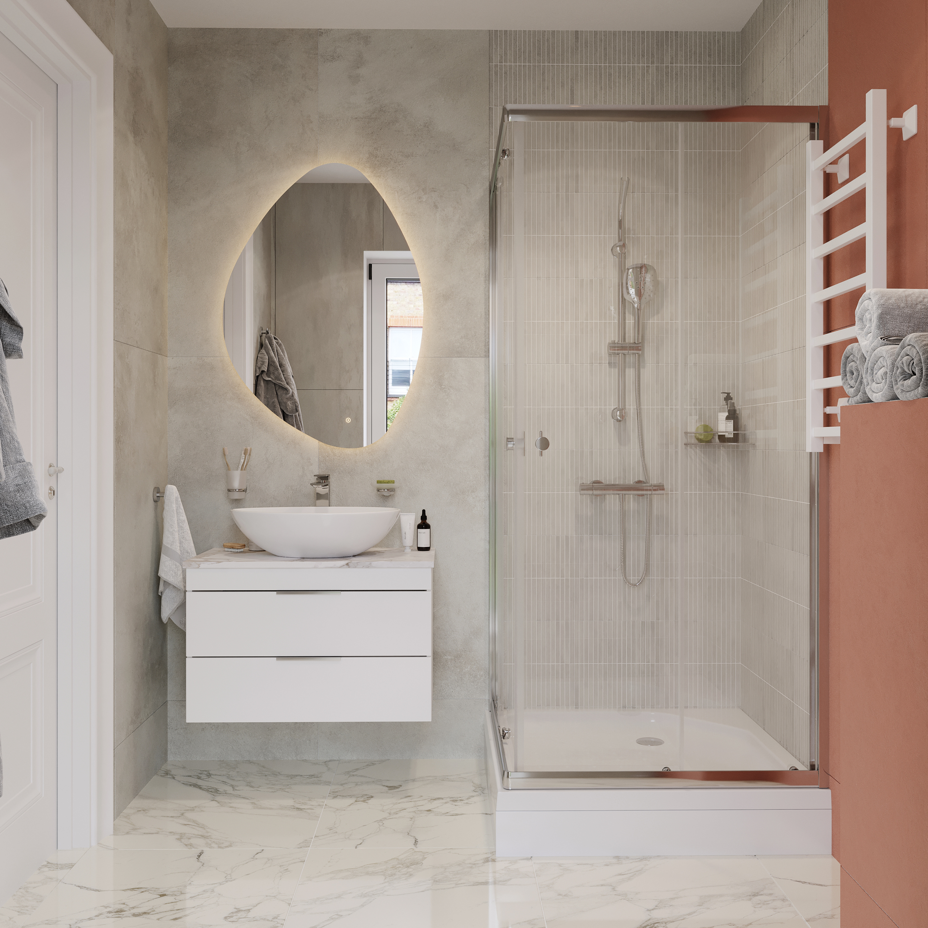 Душевой уголок DIWO Анапа 90х90, профиль хром глянец, с поддоном