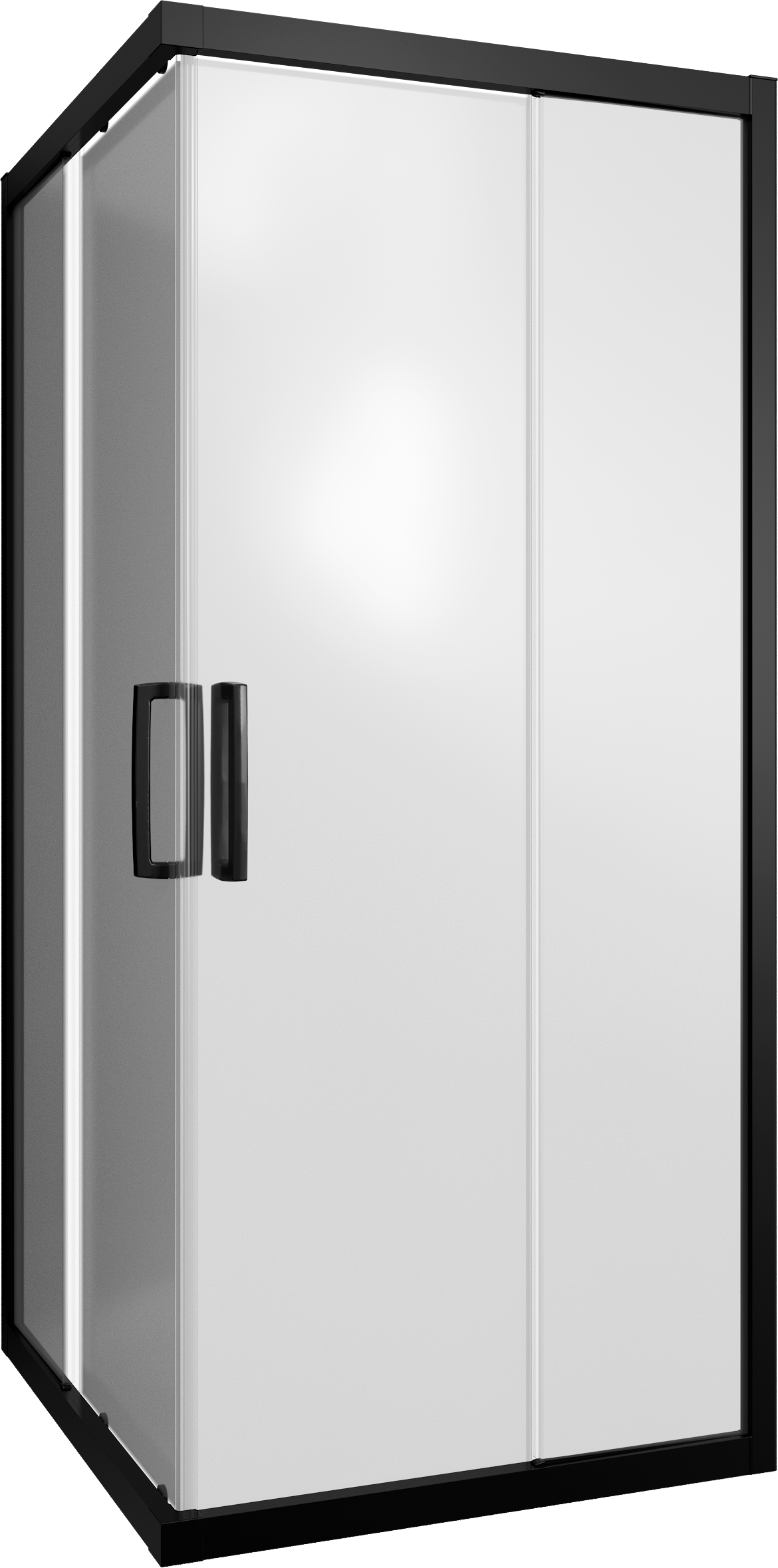 Душевой уголок STWORKI Дублин 95x95 см профиль черный матовый, стекло матовое