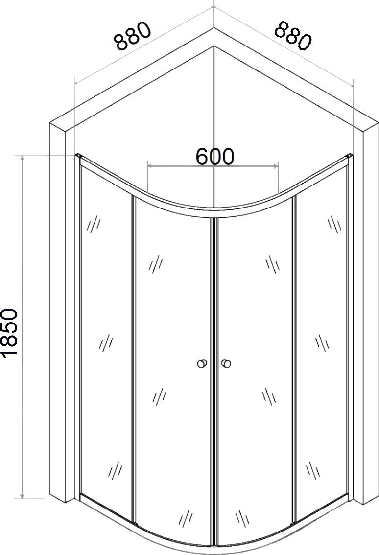 Душевой уголок DIWO Коломна 90х90 профиль хром матовый, стекло матовое, с поддоном купить в Тамбове