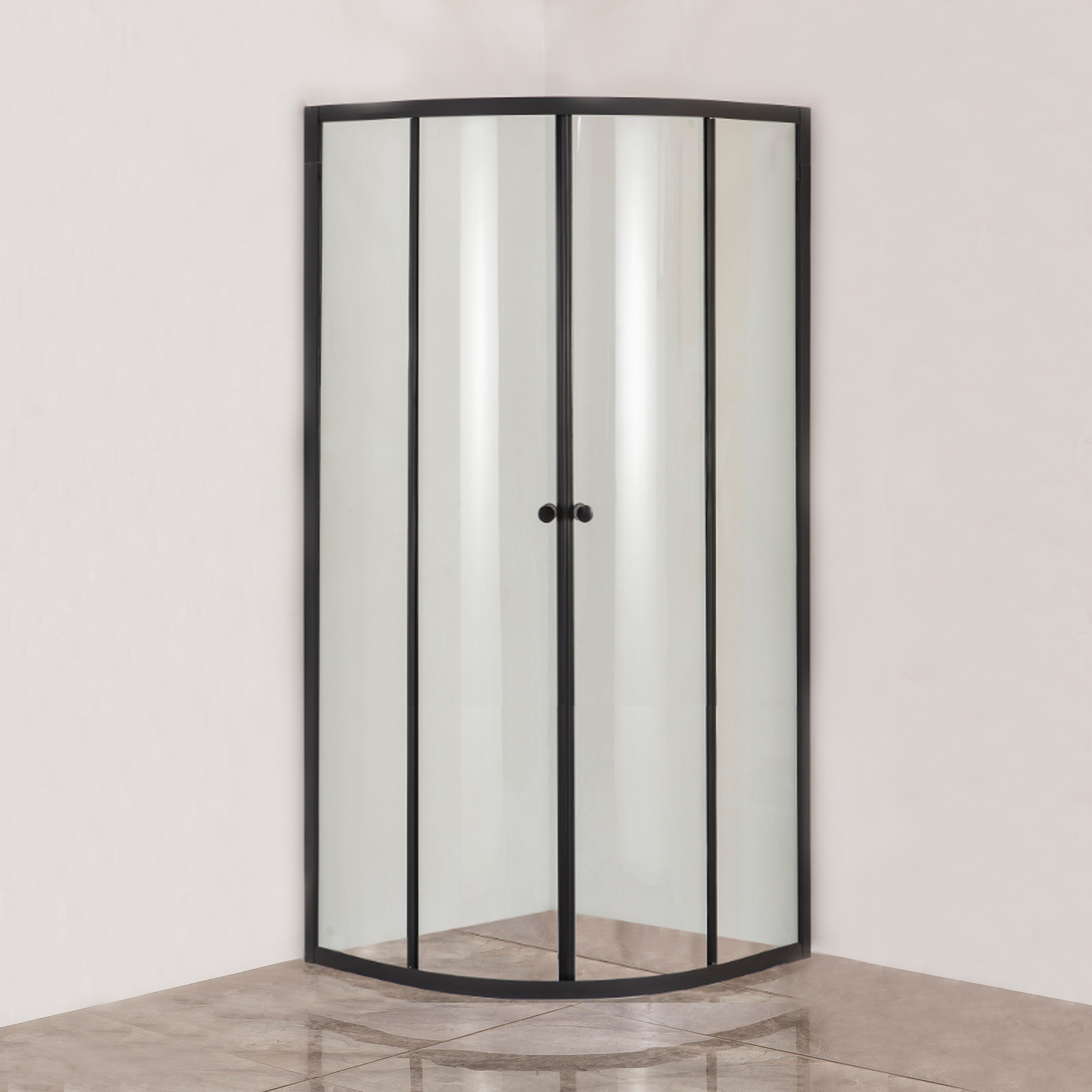 Душевой уголок DIWO Смоленск 100х100 профиль черный, с поддоном купить в Тамбове