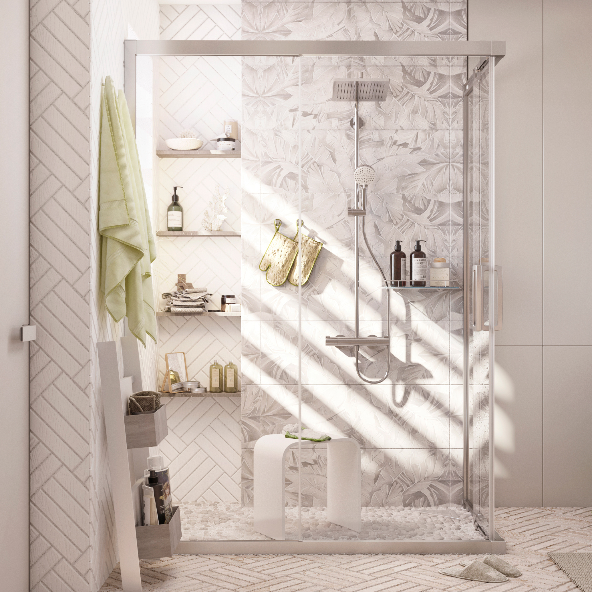 Душевой уголок STWORKI Карлстад 100x80 см профиль хром матовый, прозрачное стекло, с поддоном Эстерсунд