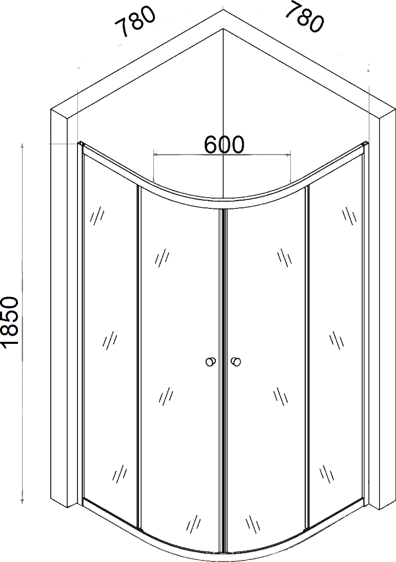 Душевой уголок DIWO Коломна 80х80 профиль хром матовый, стекло матовое, с поддоном купить в Тамбове