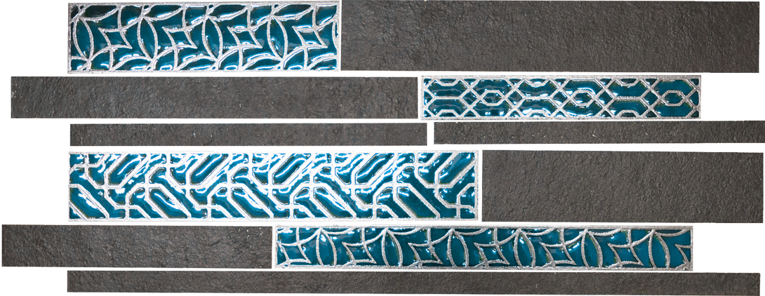 Мозаика Naxos Ceramica Raku Brick Black Clay 25,9x60,2