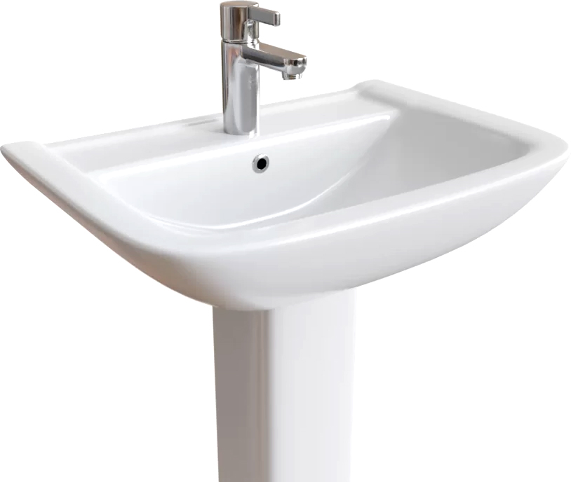 Комплект Раковина DIWO Ярославль 63 см, подвесная, фаянсовая, белая + Сифон Wirquin Минор 30718052 + Пьедестал 70 см, квадратный, фаянсовый, белый + Зеркало Кострома 60 с подсветкой купить в Тамбове