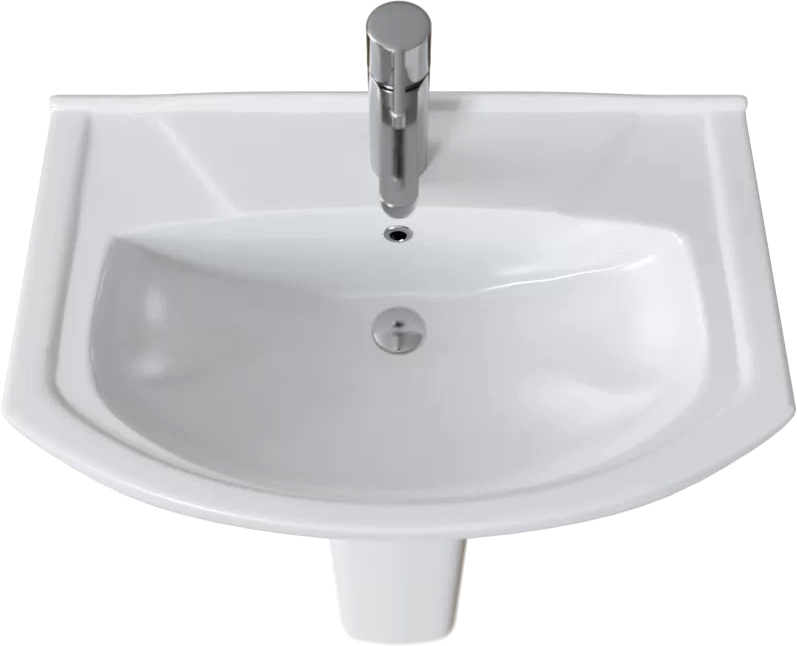 Комплект Раковина DIWO Сочи 66 подвесная, фаянсовая, белая + Сифон Wirquin Минор 30718052 + Пьедестал 201 70 см, квадратный, фаянсовый, белый + Зеркало STWORKI Брамминг 70х90 черное купить в Тамбове