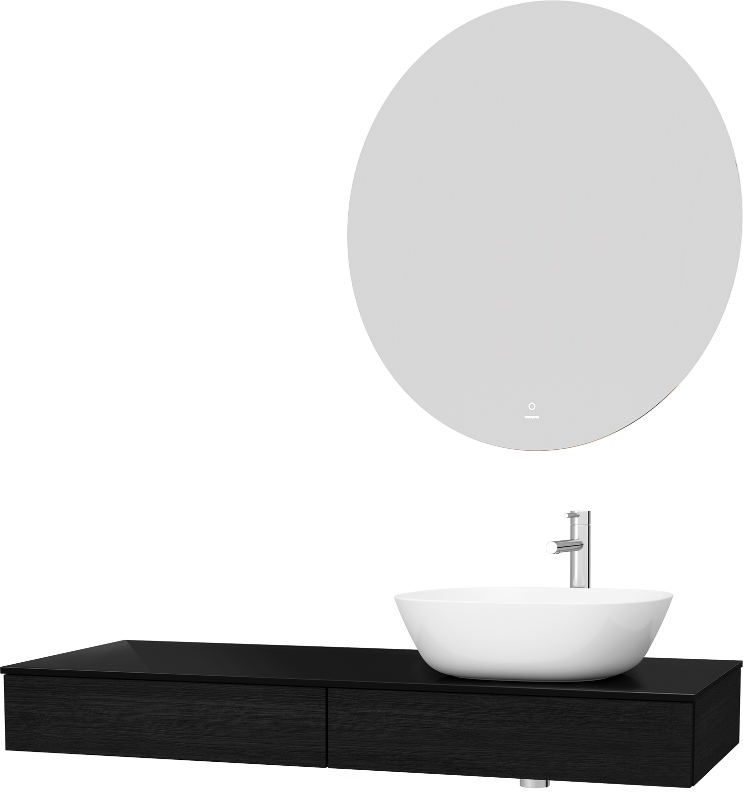 Мебель для ванной VitrA Origin 120 R, черный дуб, столешница черная