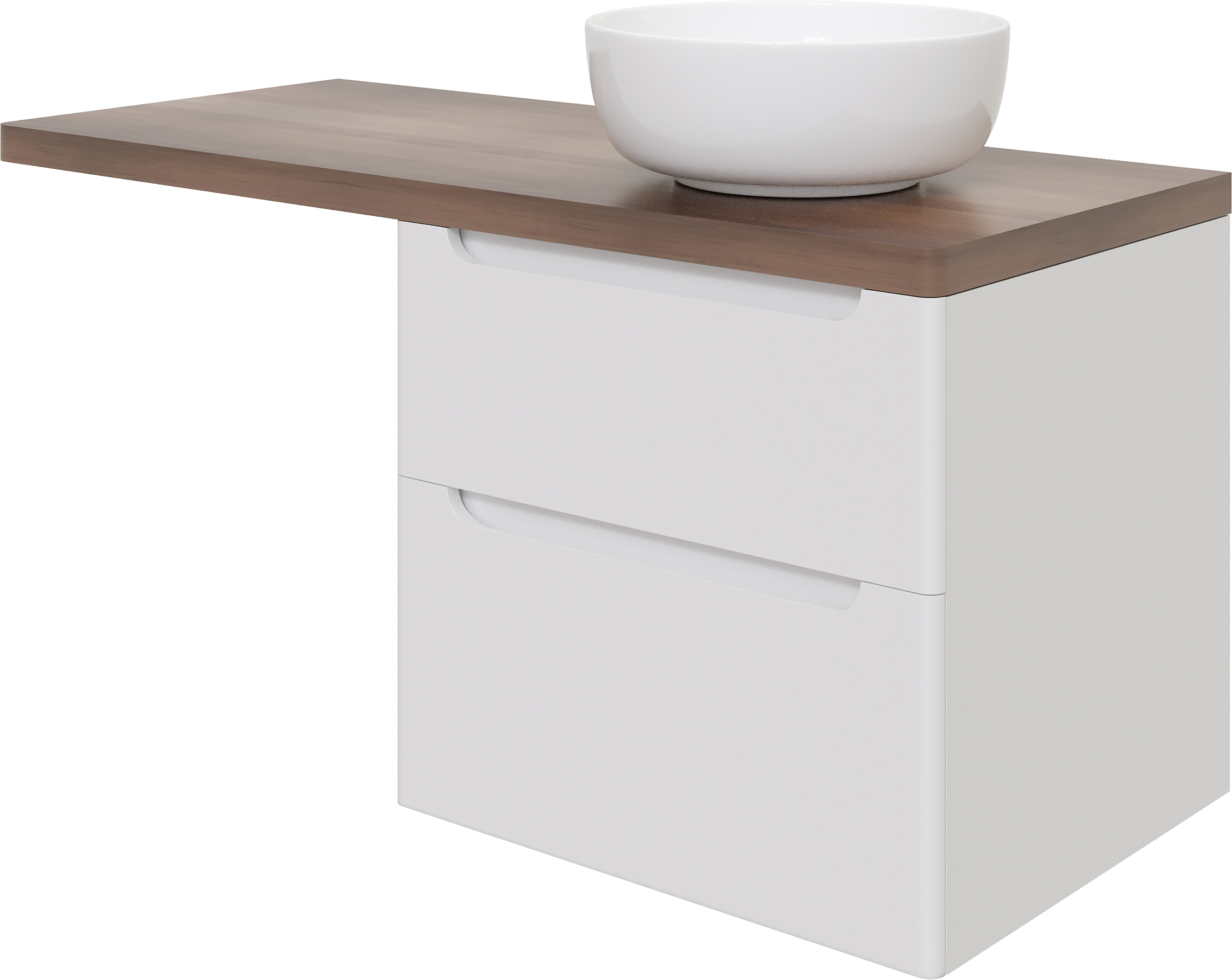 Мебель для ванной комнаты STWORKI Берген 60 белая с темной столешницей 122, раковина Moon 1, L купить в Тамбове