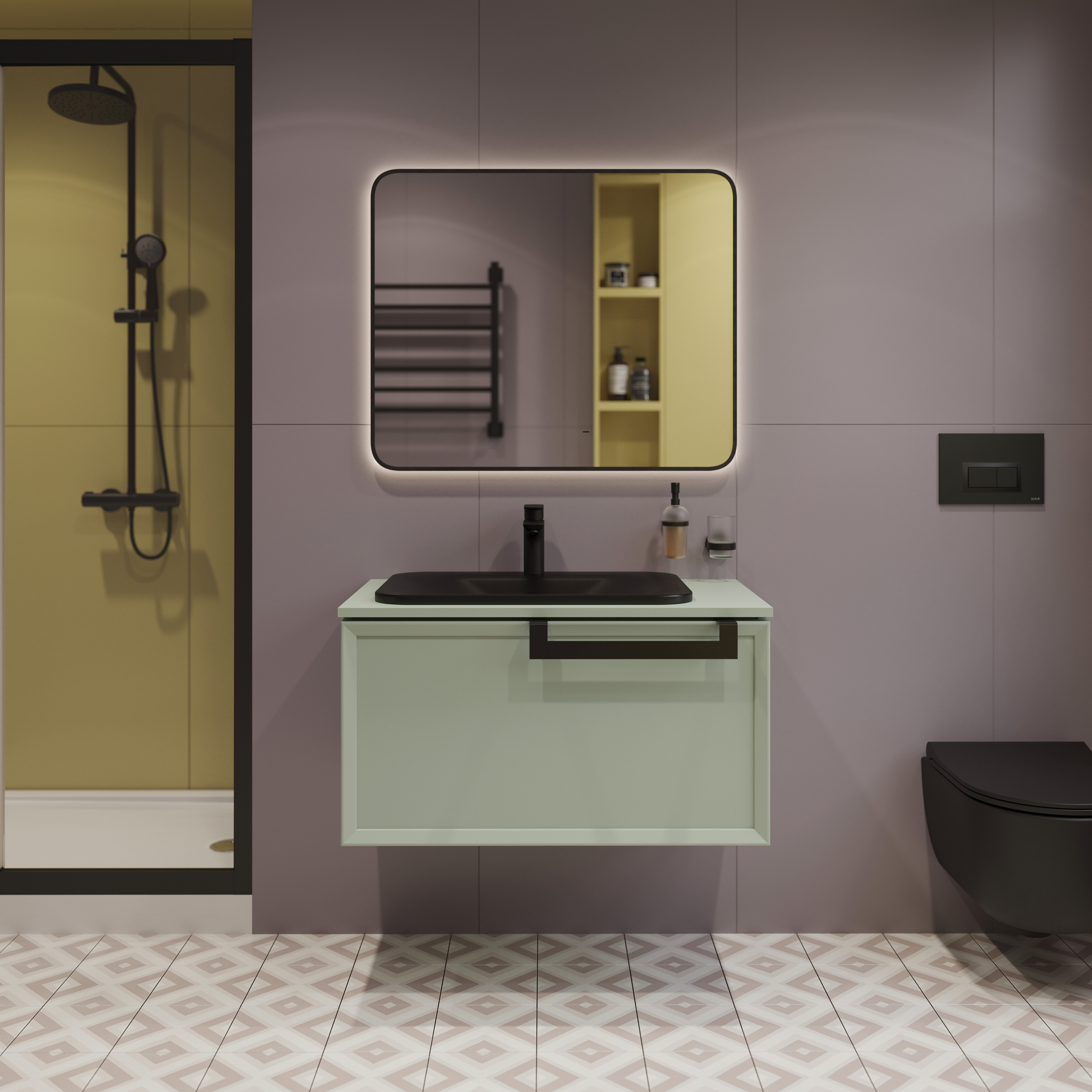 Мебель для ванной комнаты Belinza Enrika 85 зеленая