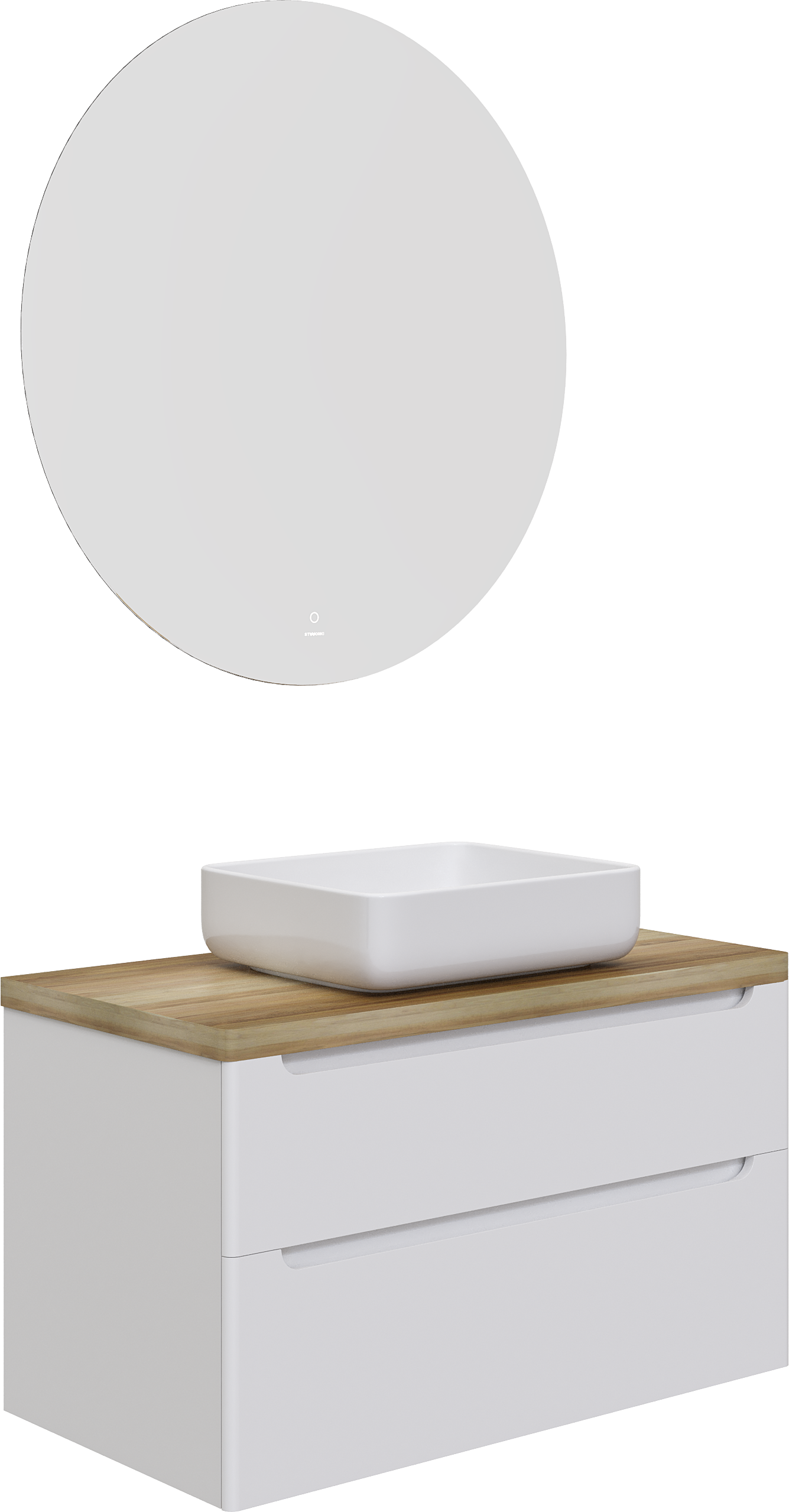 Мебель для ванной комнаты STWORKI Берген 100 белая со светлой столешницей