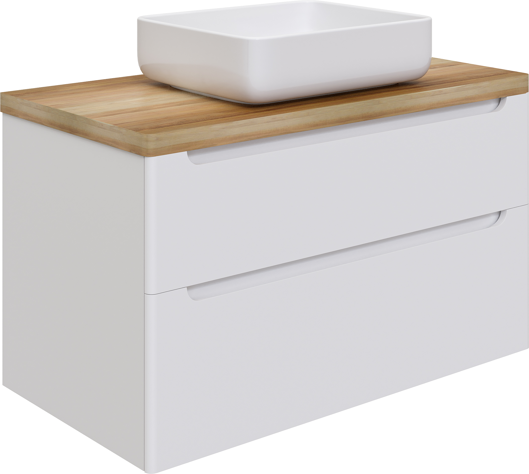 Мебель для ванной комнаты STWORKI Берген 100 белая со светлой столешницей купить в Тамбове