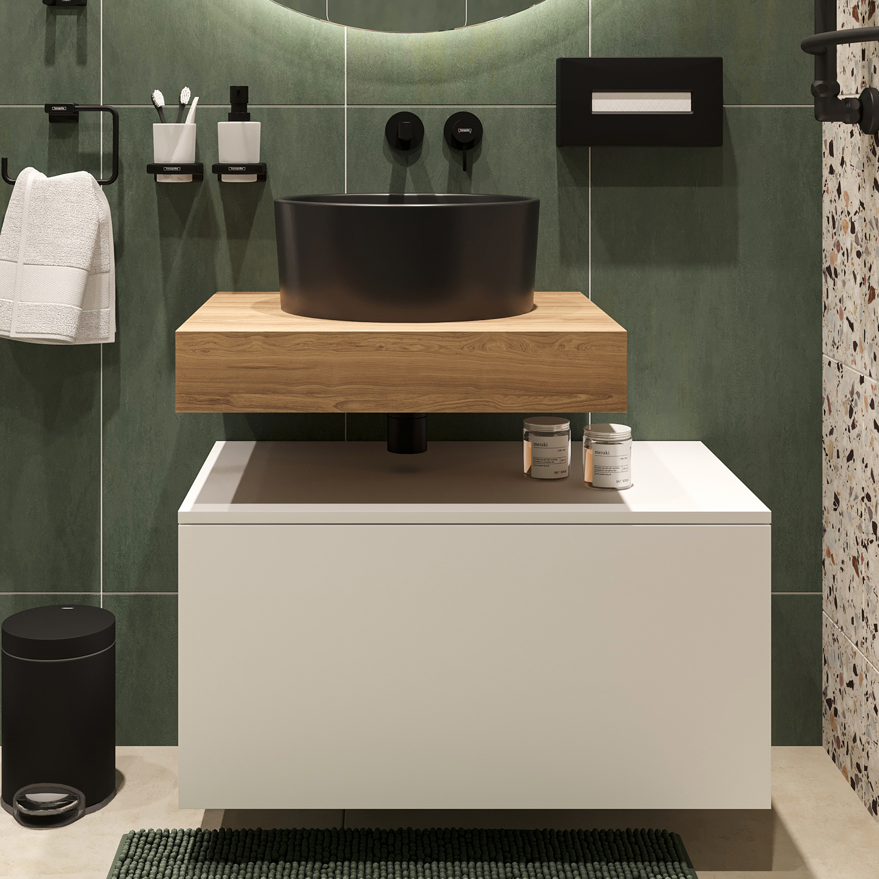 Накладная раковина BOCCHI Vessel 1174-004-0125 38 матовая черная, круглая купить в Тамбове