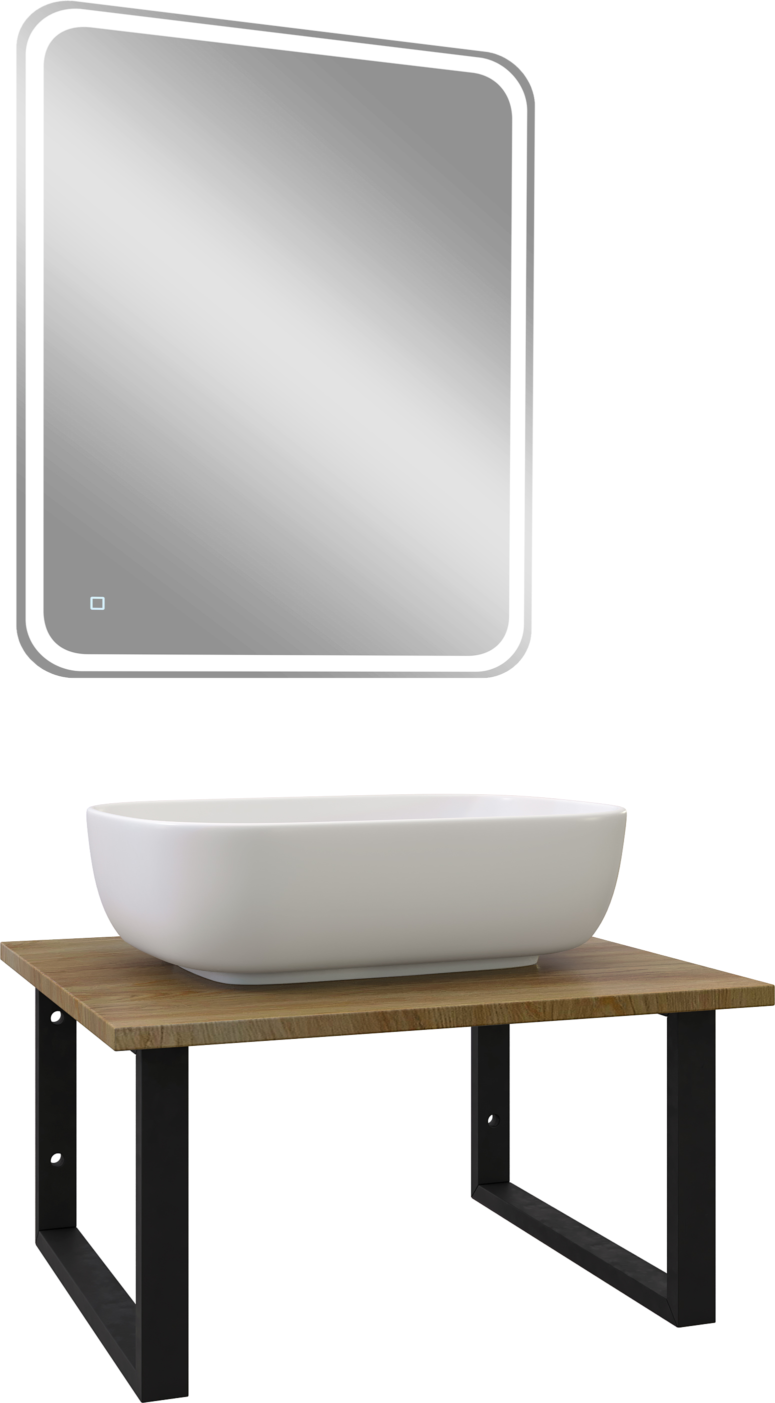 Мебель для ванной комнаты DIWO Элиста 60 светлое дерево, с раковиной Moduo 50 Square купить в Тамбове