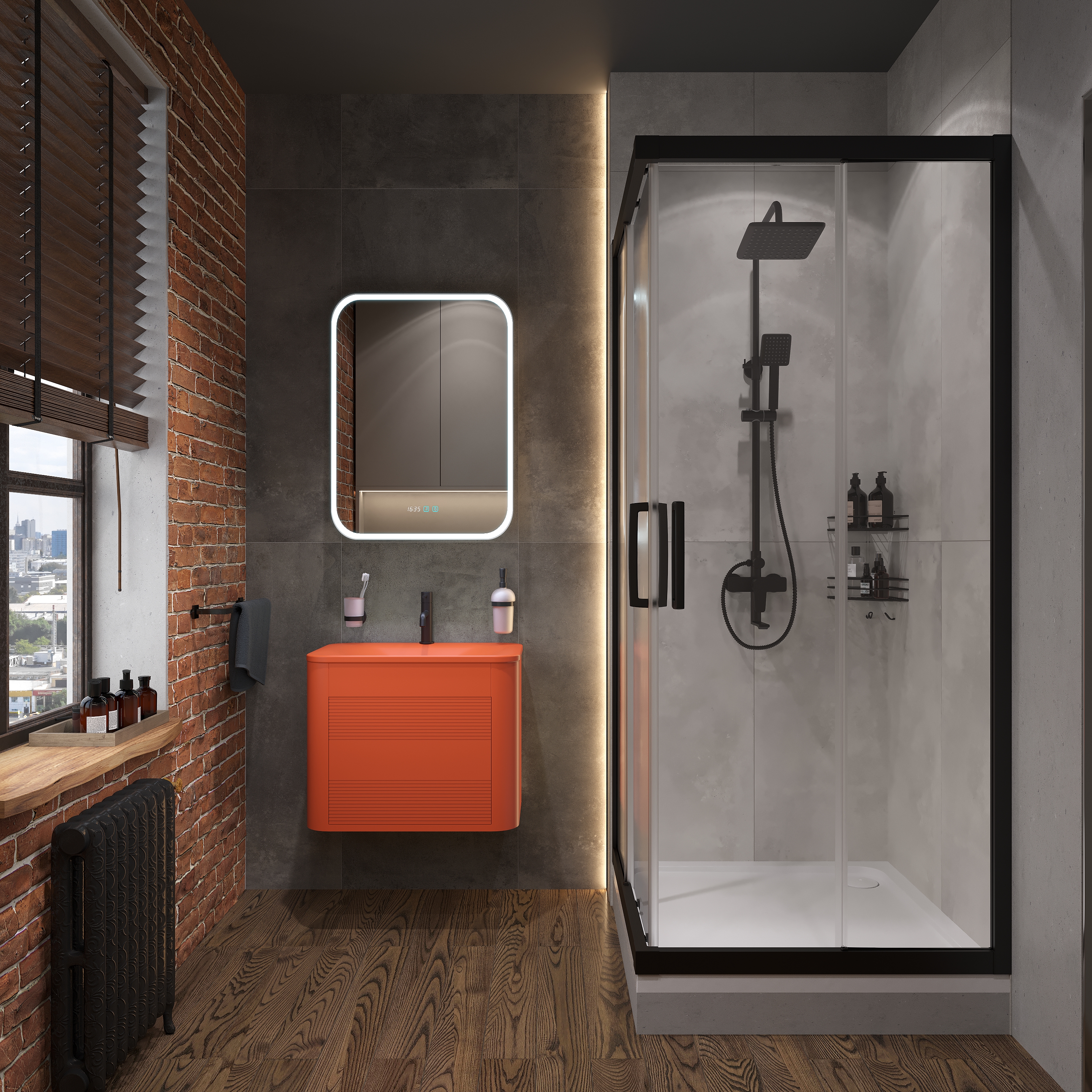 Мебель для ванной комнаты Belinza Twist 65 оранжевая