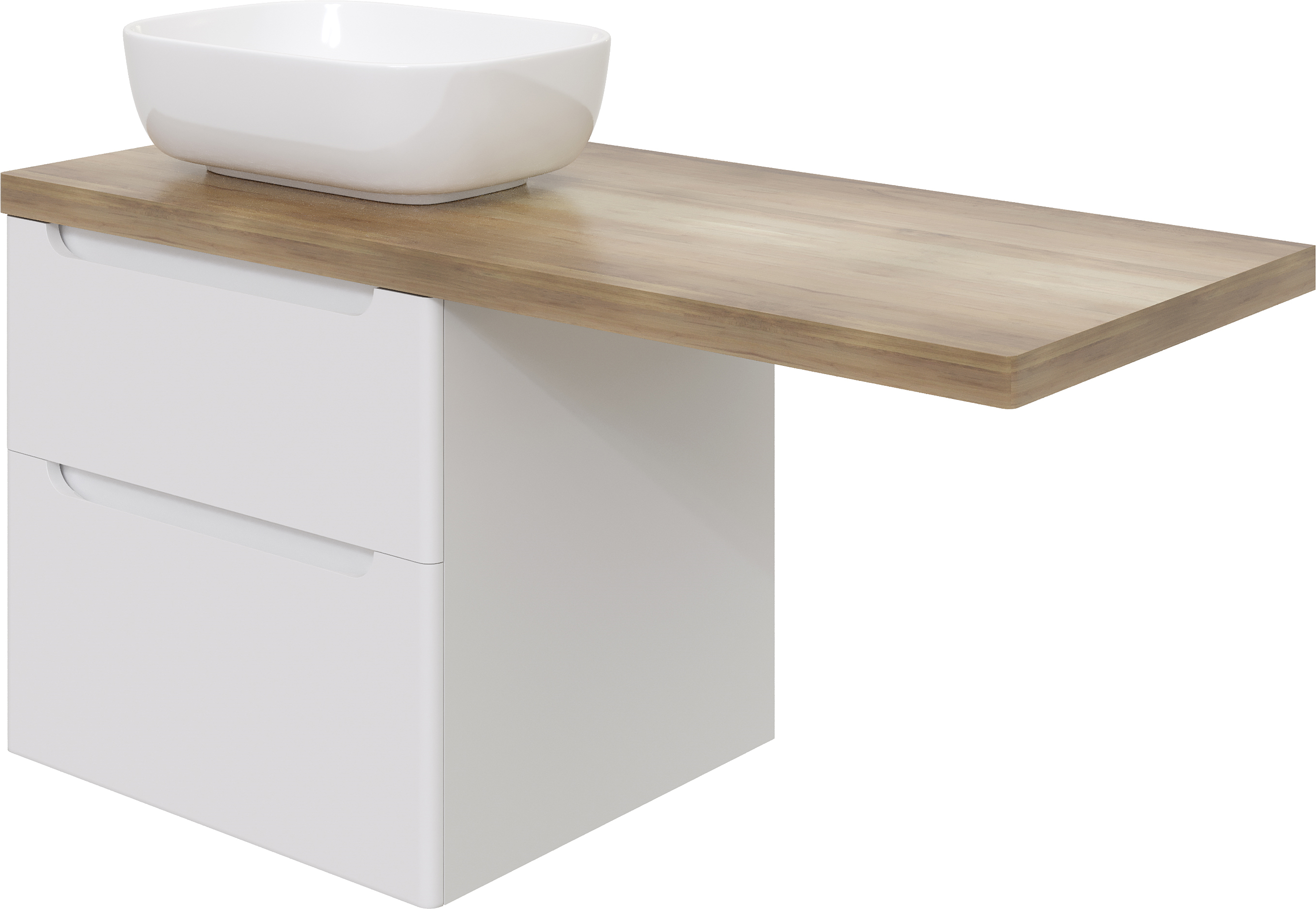 Мебель для ванной комнаты STWORKI Берген 60 белая со светлой столешницей 122, раковина Moduo 50 Square, R купить в Тамбове