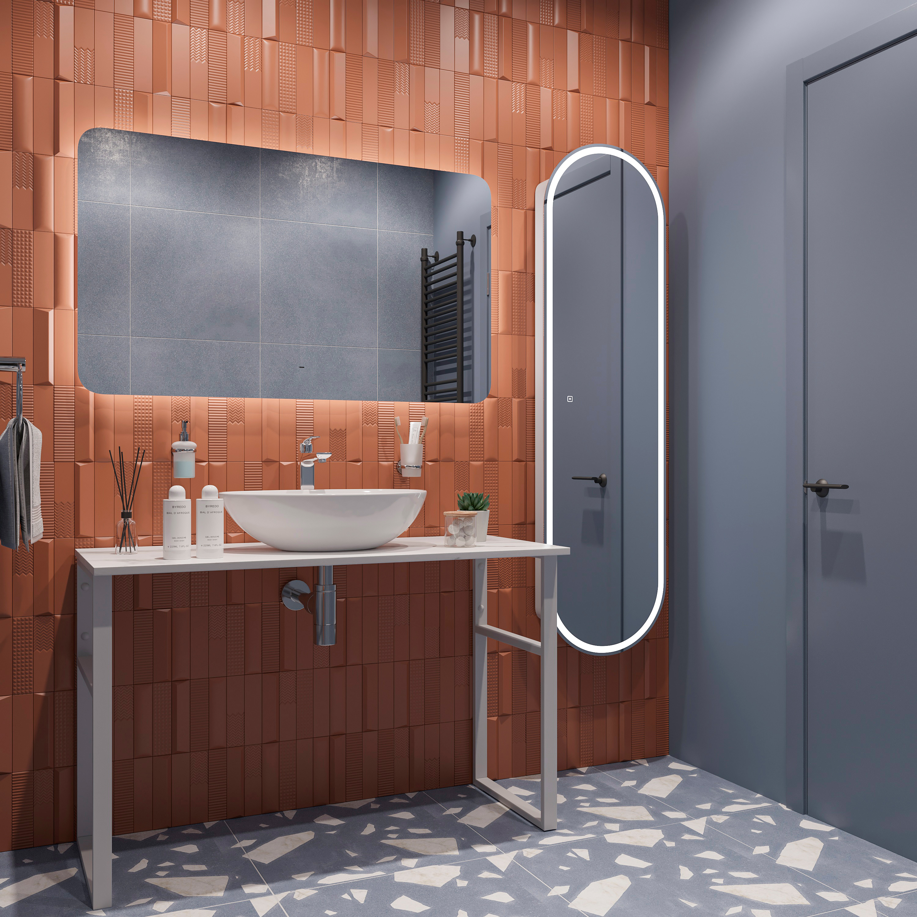 Мебель для ванной комнаты DIWO Элиста 120 белый мрамор, с раковиной Moduo 55 Leaf купить в Тамбове