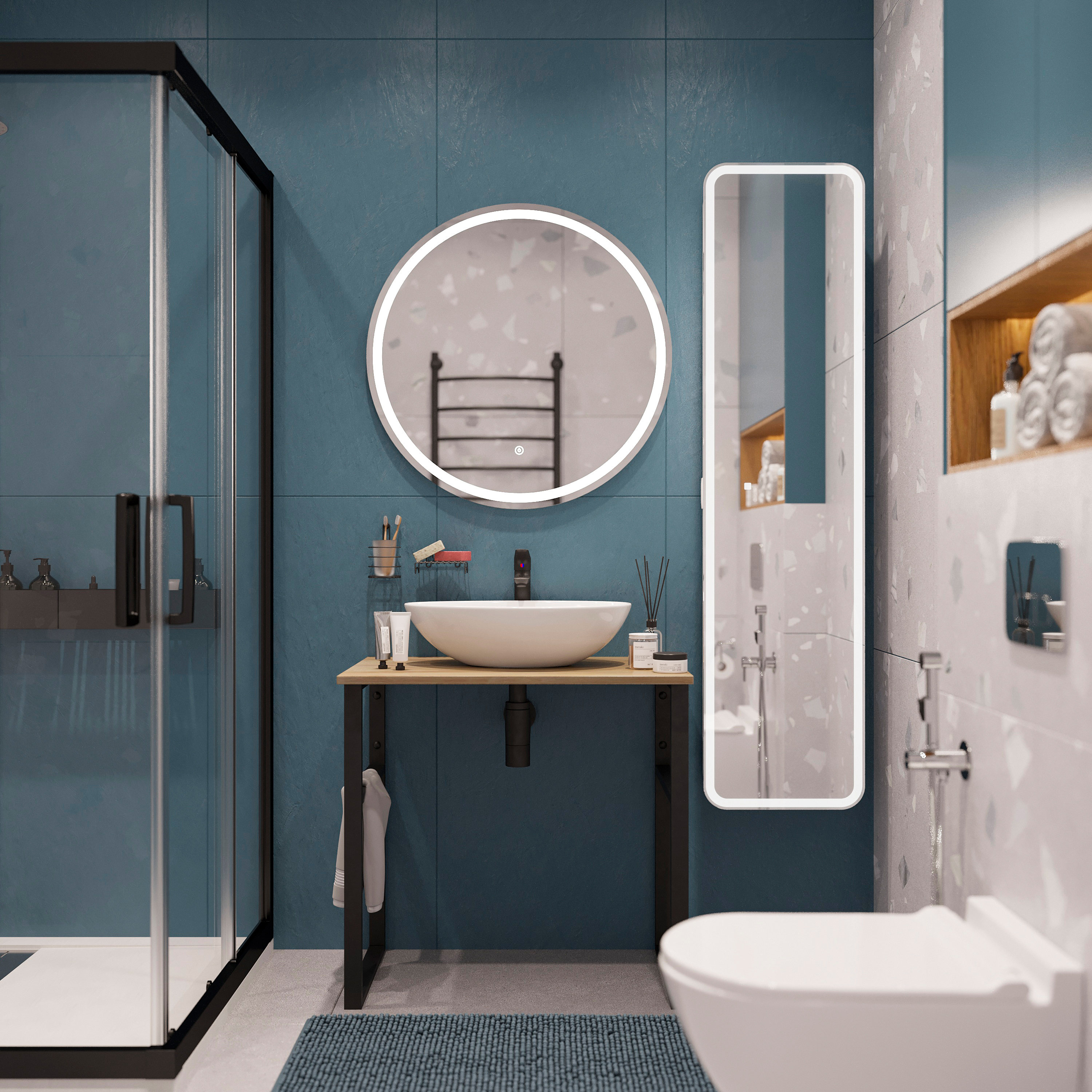 Мебель для ванной комнаты DIWO Элиста 80 светлое дерево, с раковиной Moduo 55 Leaf