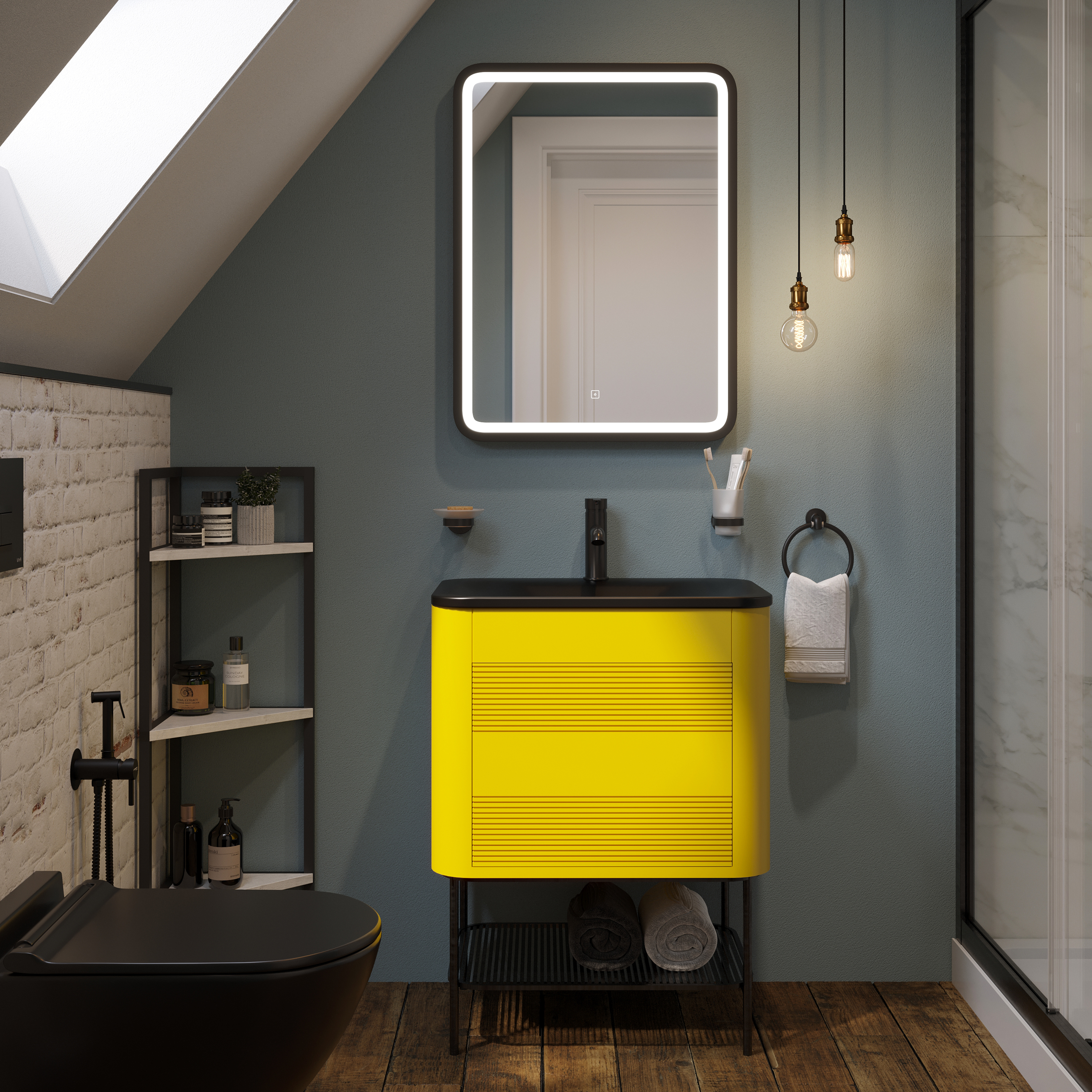 Мебель для ванной комнаты Belinza Twist 65 желтая