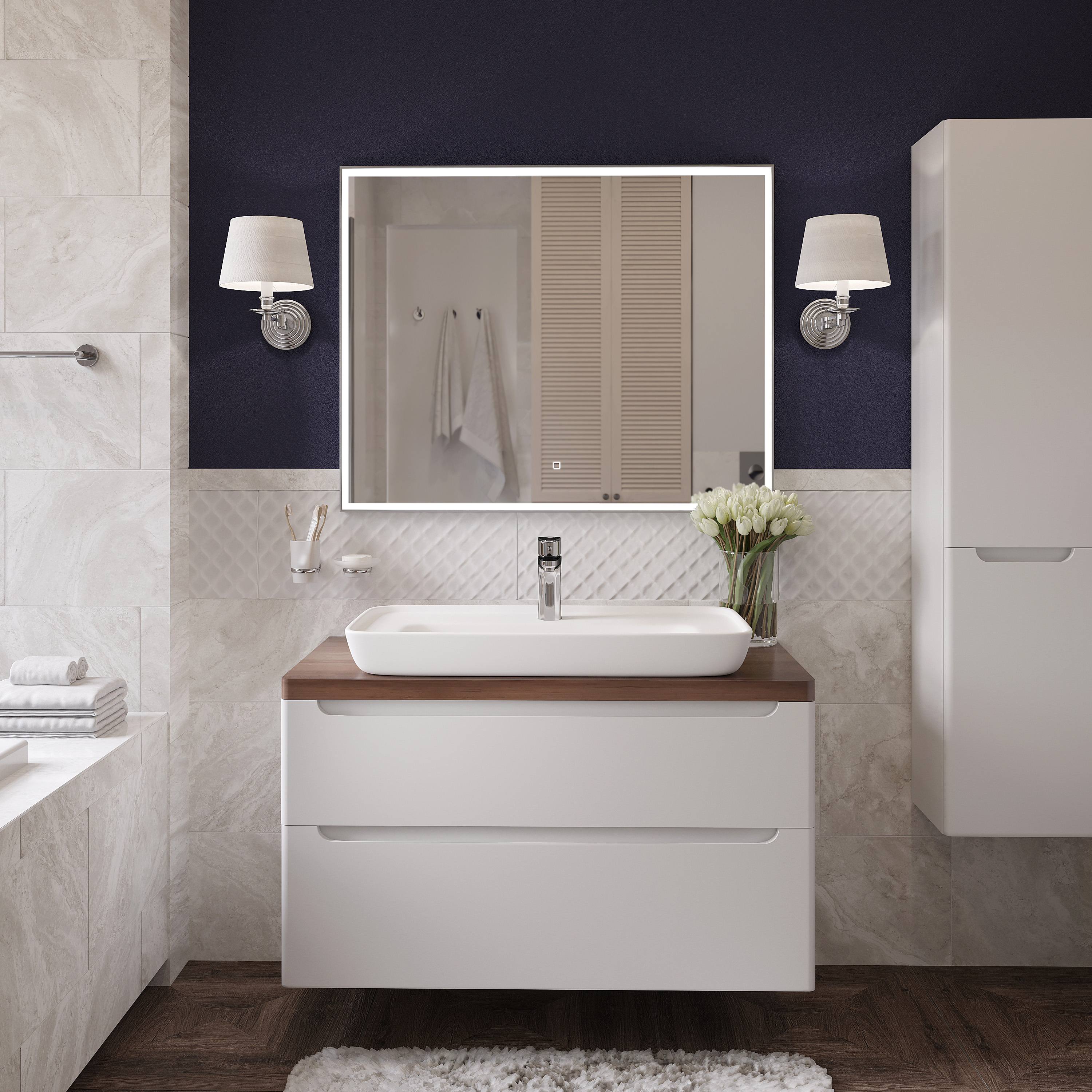 Накладная раковина DIWO Углич 81 см, накладная чаша на столешницу, фаянсовая, овальная, белая