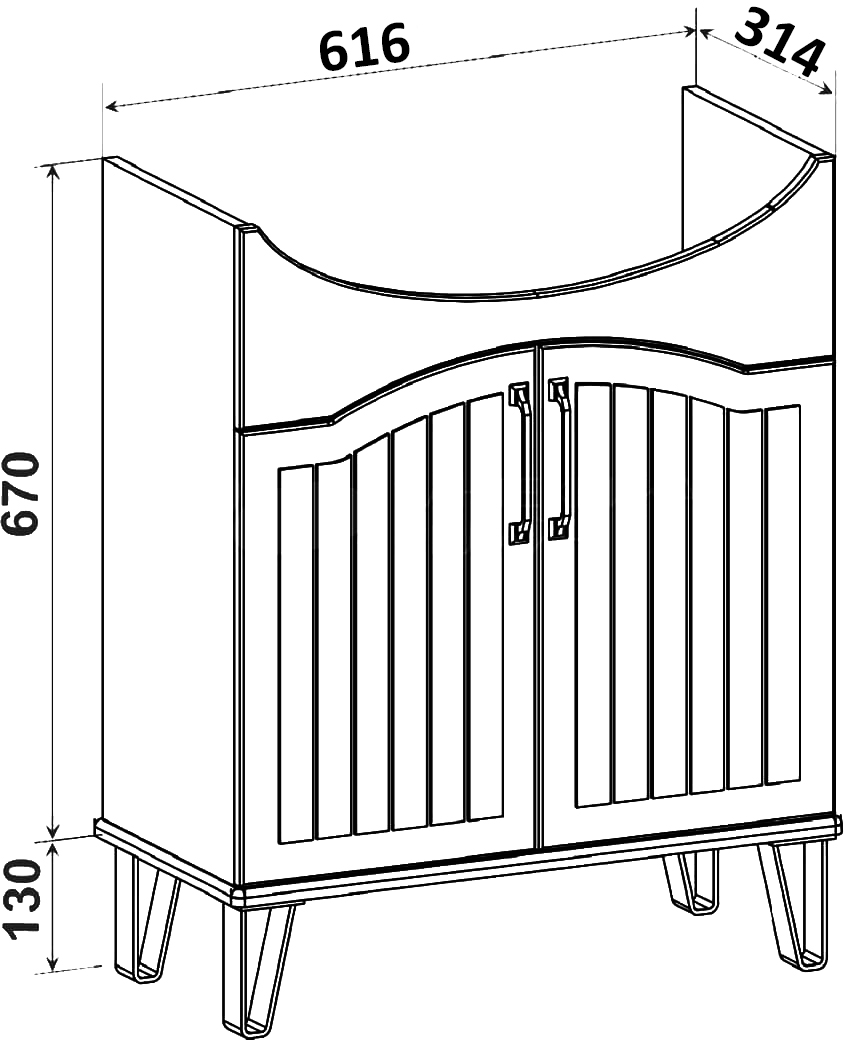 Мебель для ванной комнаты DIWO Сочи 65 зеленая купить в Тамбове