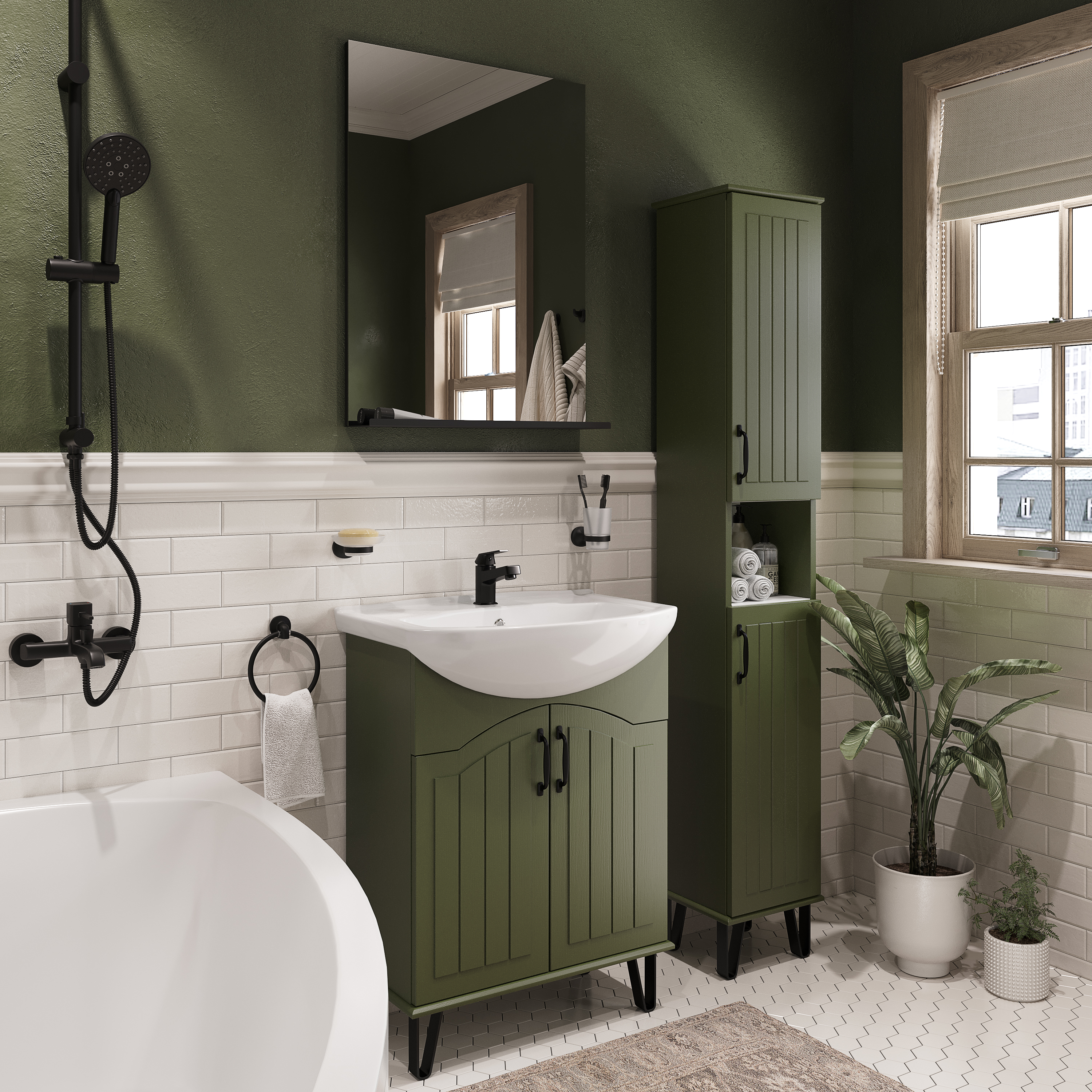 Мебель для ванной комнаты DIWO Сочи 65 зеленая купить в Тамбове