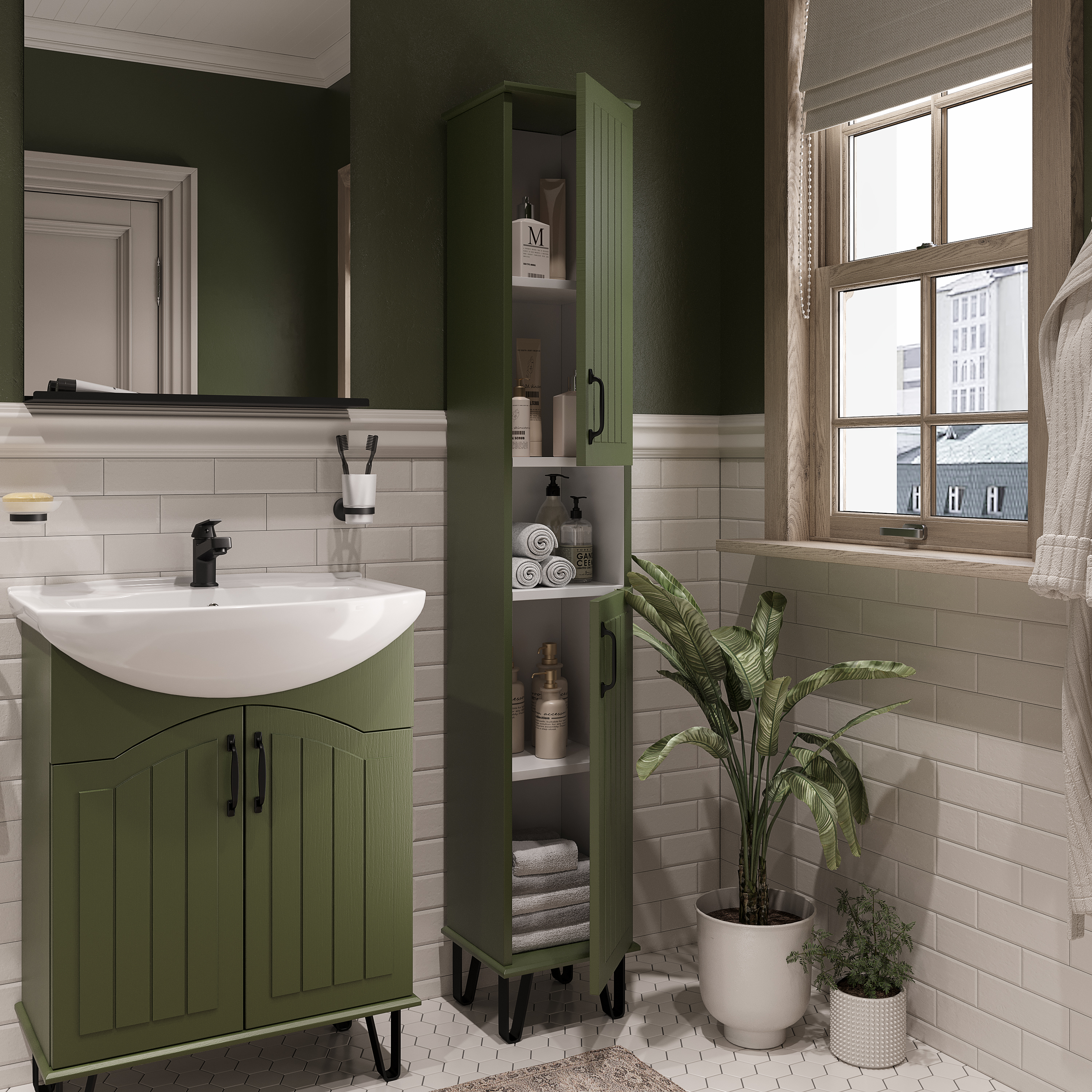 Мебель для ванной комнаты DIWO Сочи 65 зеленая купить в Тамбове