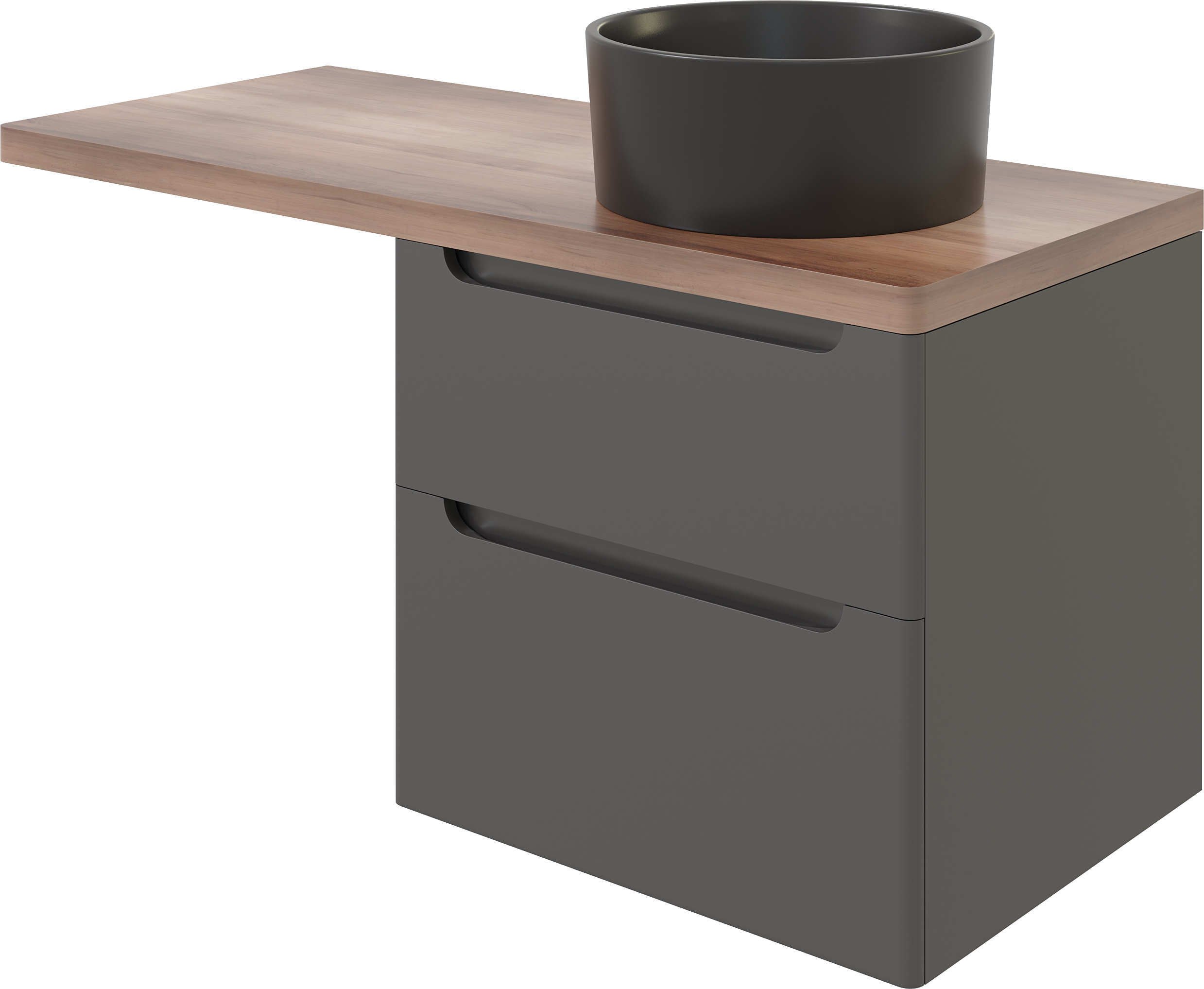 Мебель для ванной комнаты STWORKI Берген 60 серая с темной столешницей 122, с раковиной на выбор, L купить в Тамбове