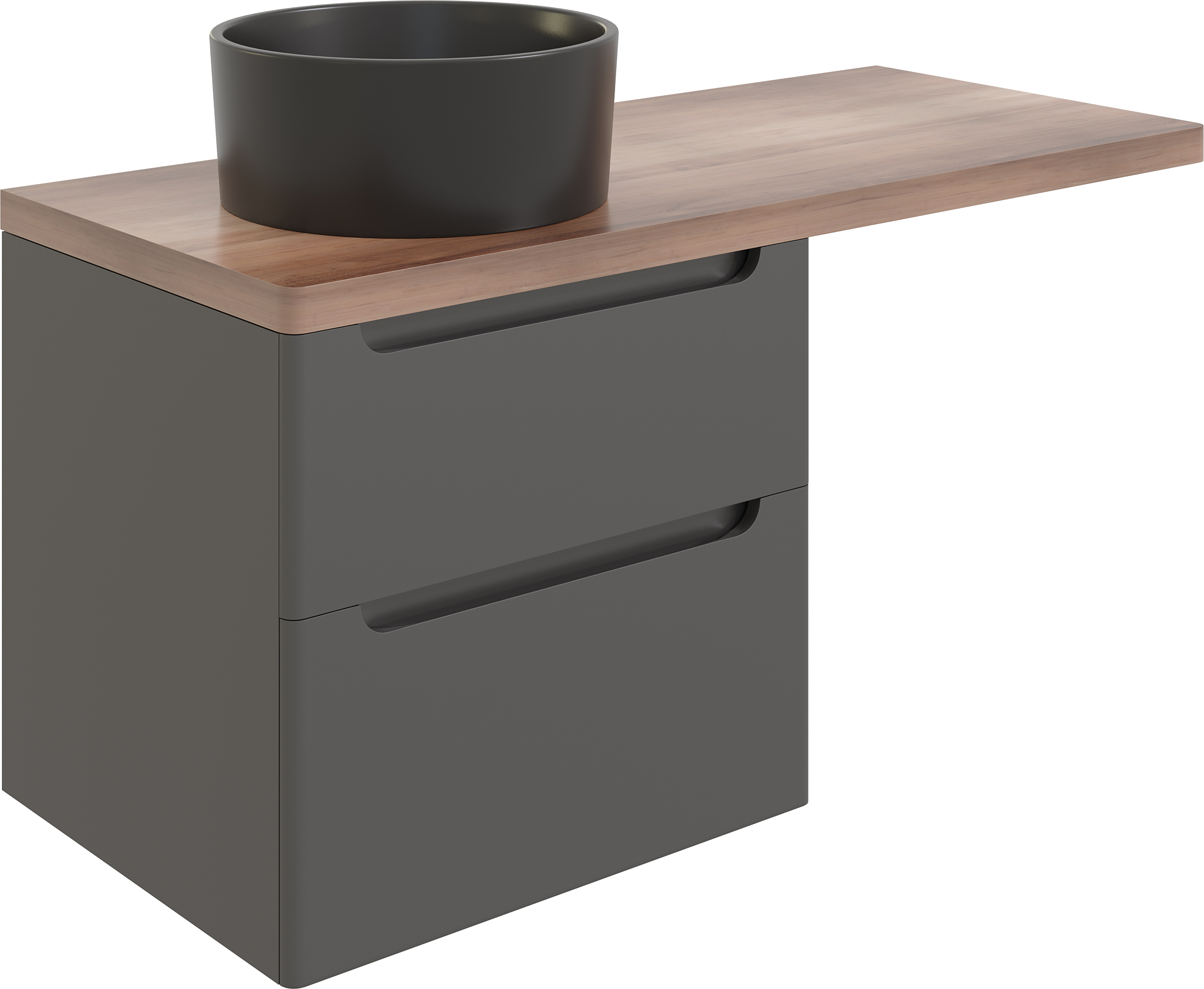 Мебель для ванной комнаты STWORKI Берген 60 серая с темной столешницей 122, с раковиной на выбор, R купить в Тамбове