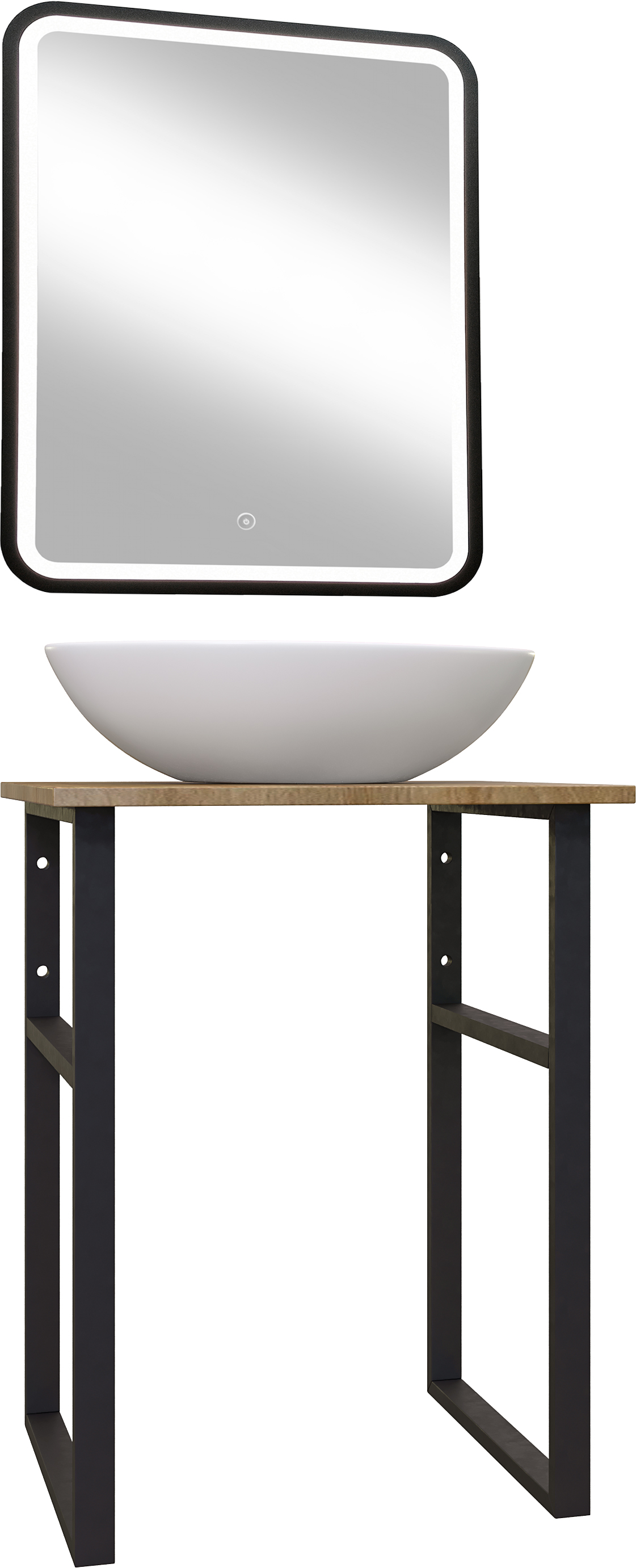 Мебель для ванной комнаты DIWO Элиста 60 светлое дерево, с раковиной Moduo 55 Leaf подвесная, в стиле лофт (гарнитур, мебель) купить в Тамбове