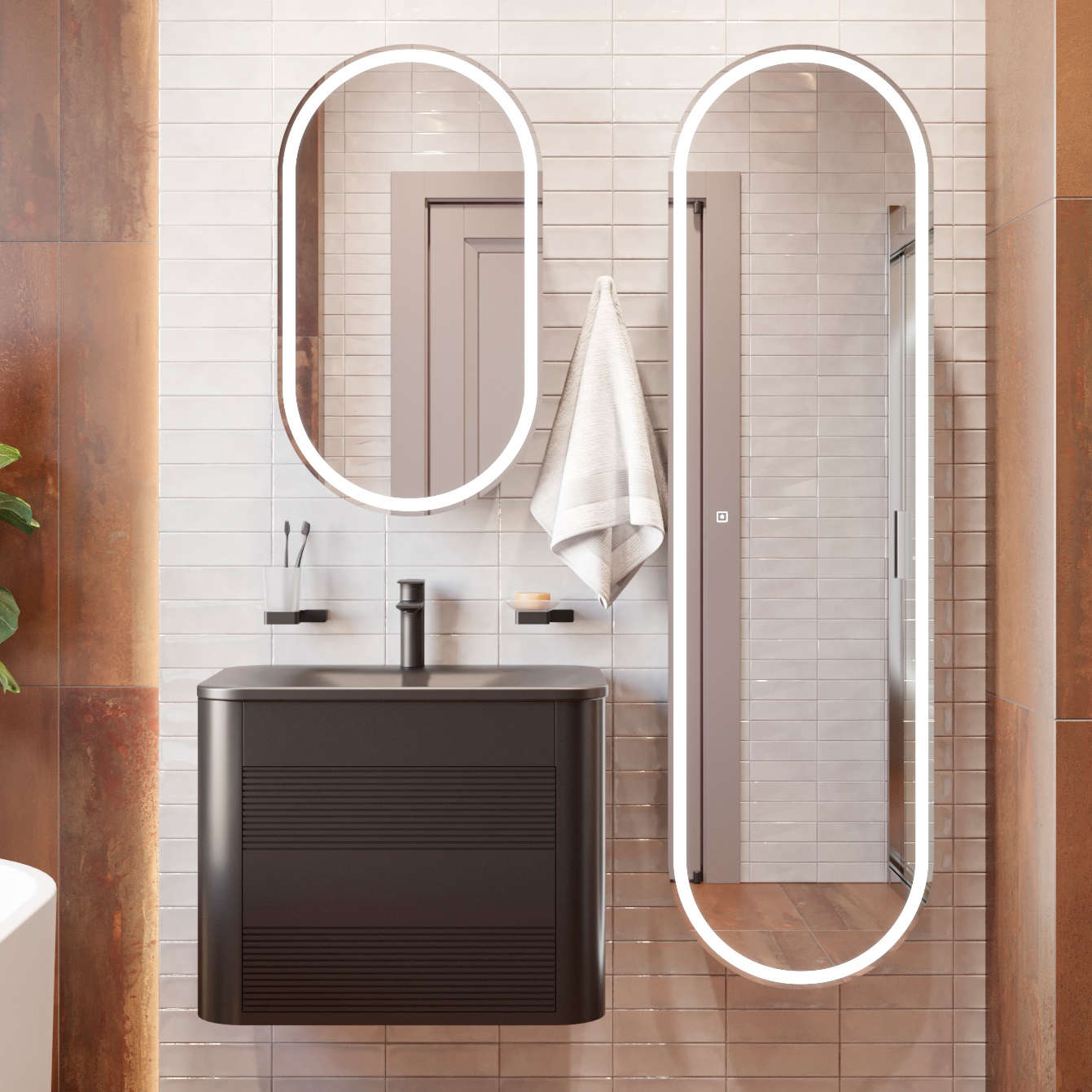 Мебель для ванной комнаты Belinza Twist 65 антрацит