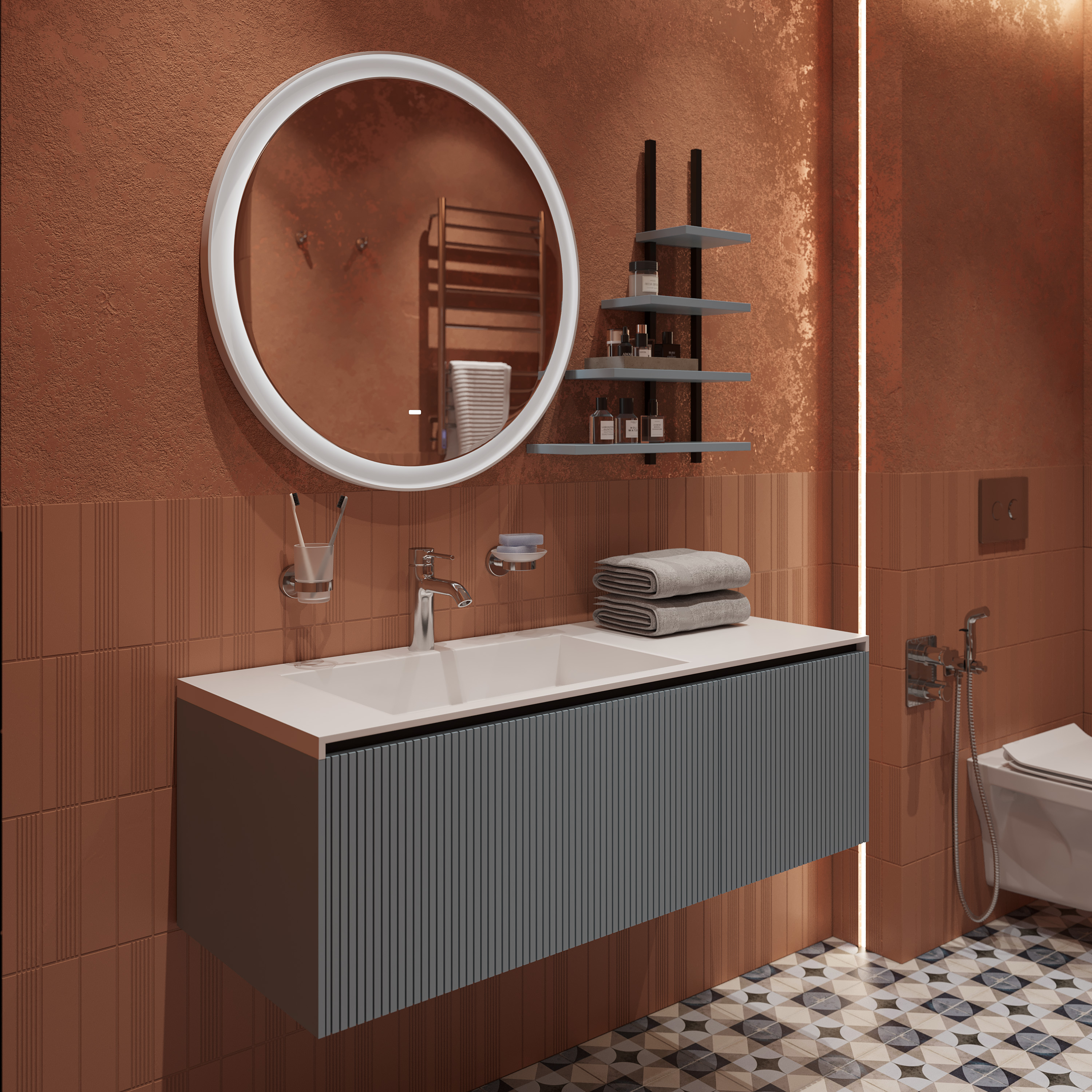 Мебель для ванной комнаты Belinza Vision 120, ледяная синева