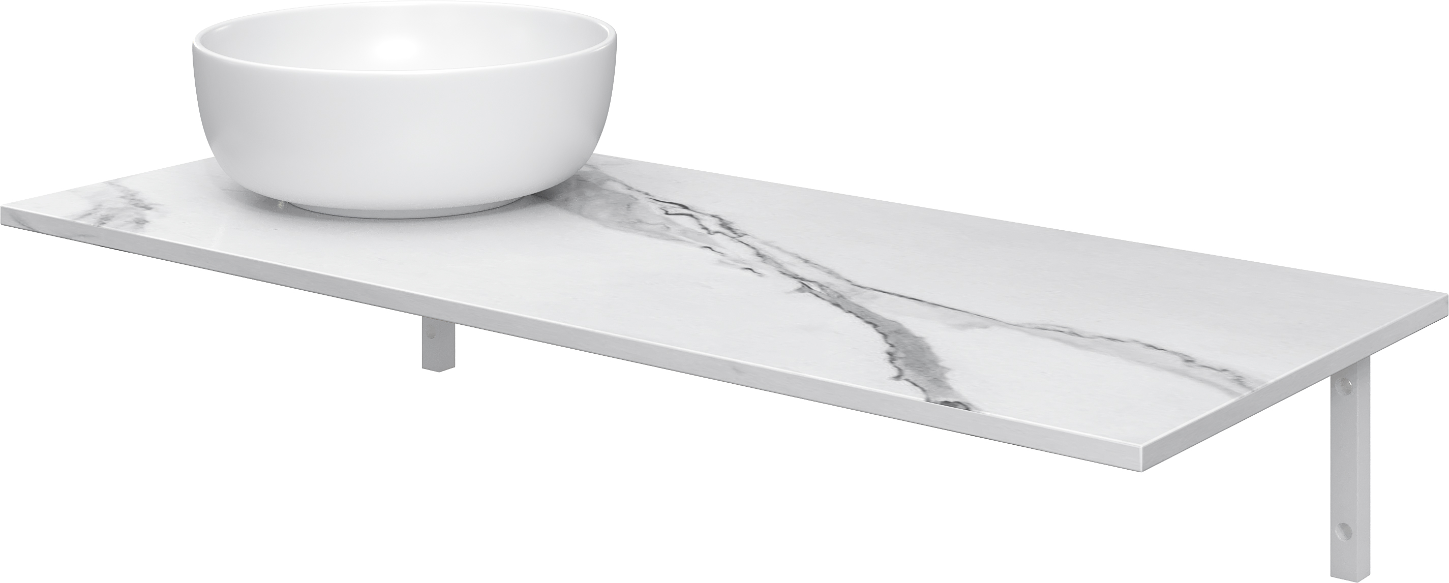 Мебель для ванной комнаты DIWO Элиста 120 белый мрамор, с раковиной Moduo 40 RING купить в Тамбове