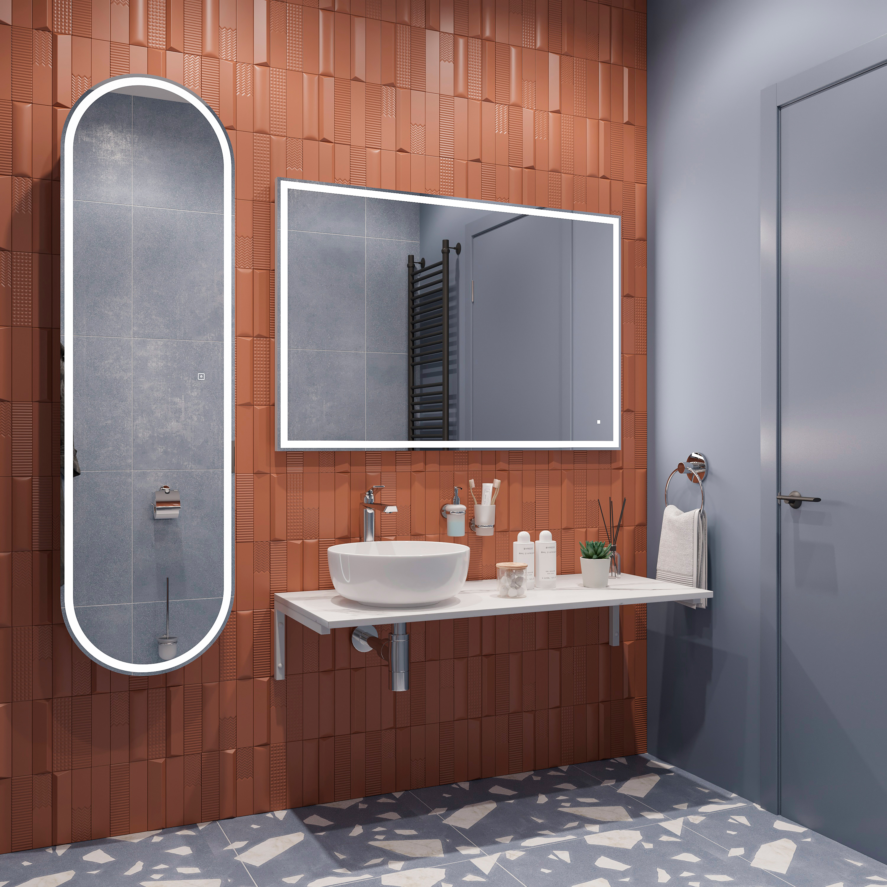 Мебель для ванной комнаты DIWO Элиста 120 белый мрамор, с раковиной Moduo 40 RING купить в Тамбове