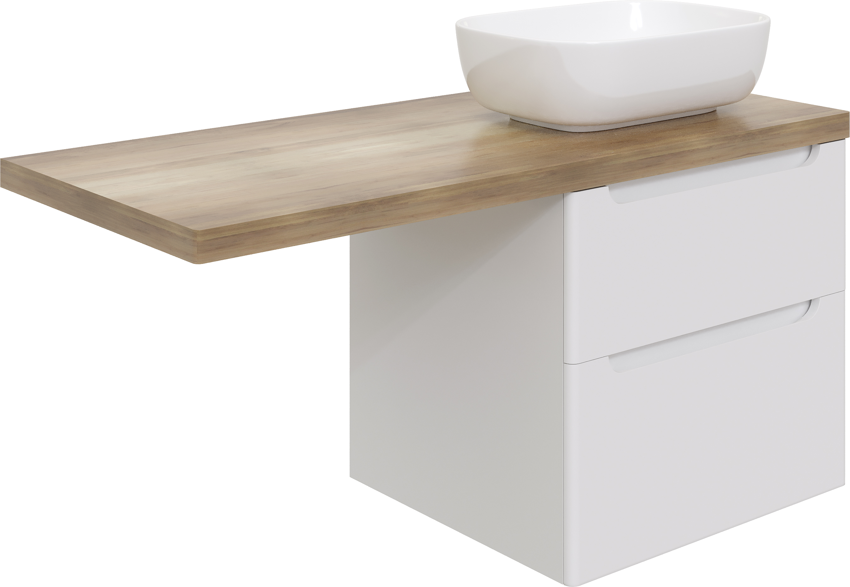 Мебель для ванной комнаты STWORKI Берген 60 белая со светлой столешницей 122, раковина Moduo 50 Square, L купить в Тамбове