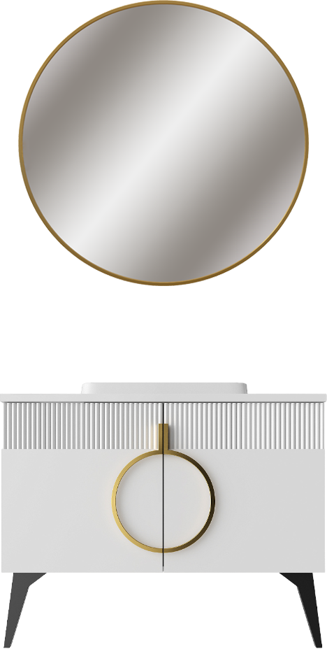 Мебель для ванной комнаты STWORKI Valisso 105 white, золотые ручки