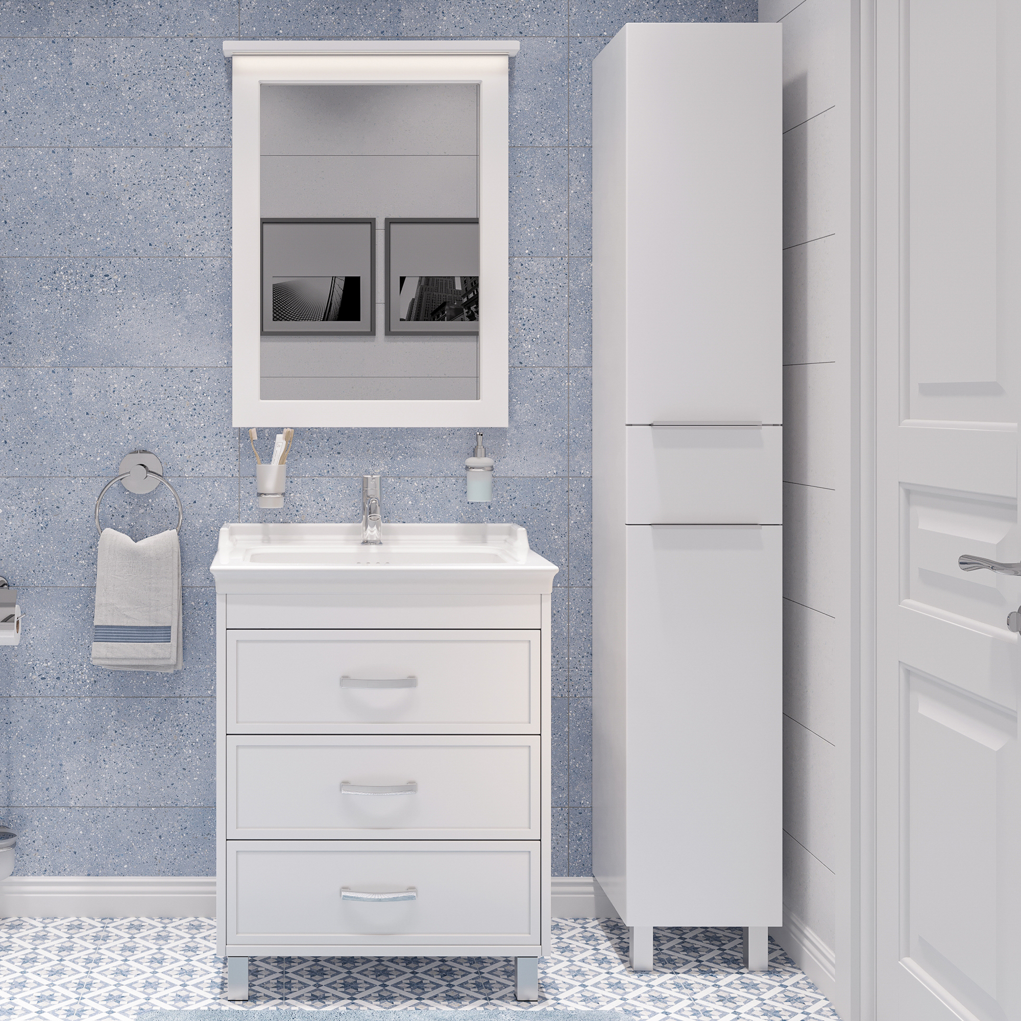 Мебель для ванной комнаты STWORKI Хальмстад 65 белая