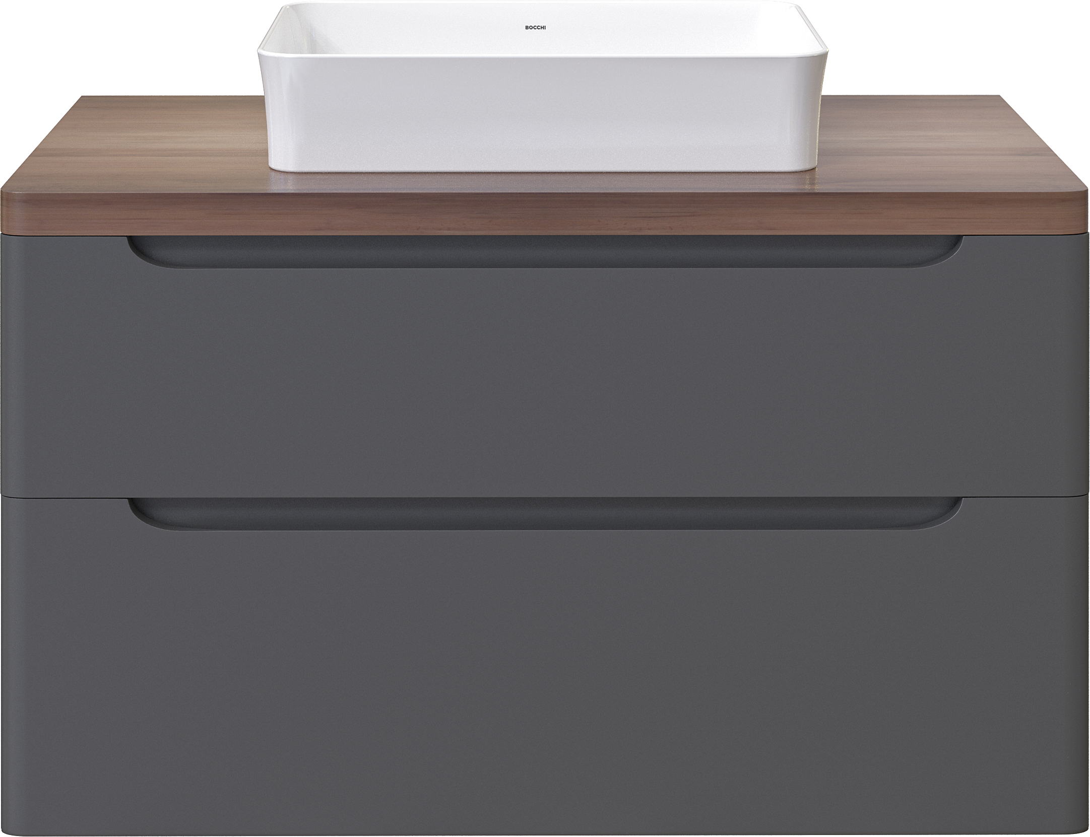 Мебель для ванной комнаты STWORKI Берген 100 серая с темной столешницей, раковина Bocchi Sottile 1476-001-0125 купить в Тамбове