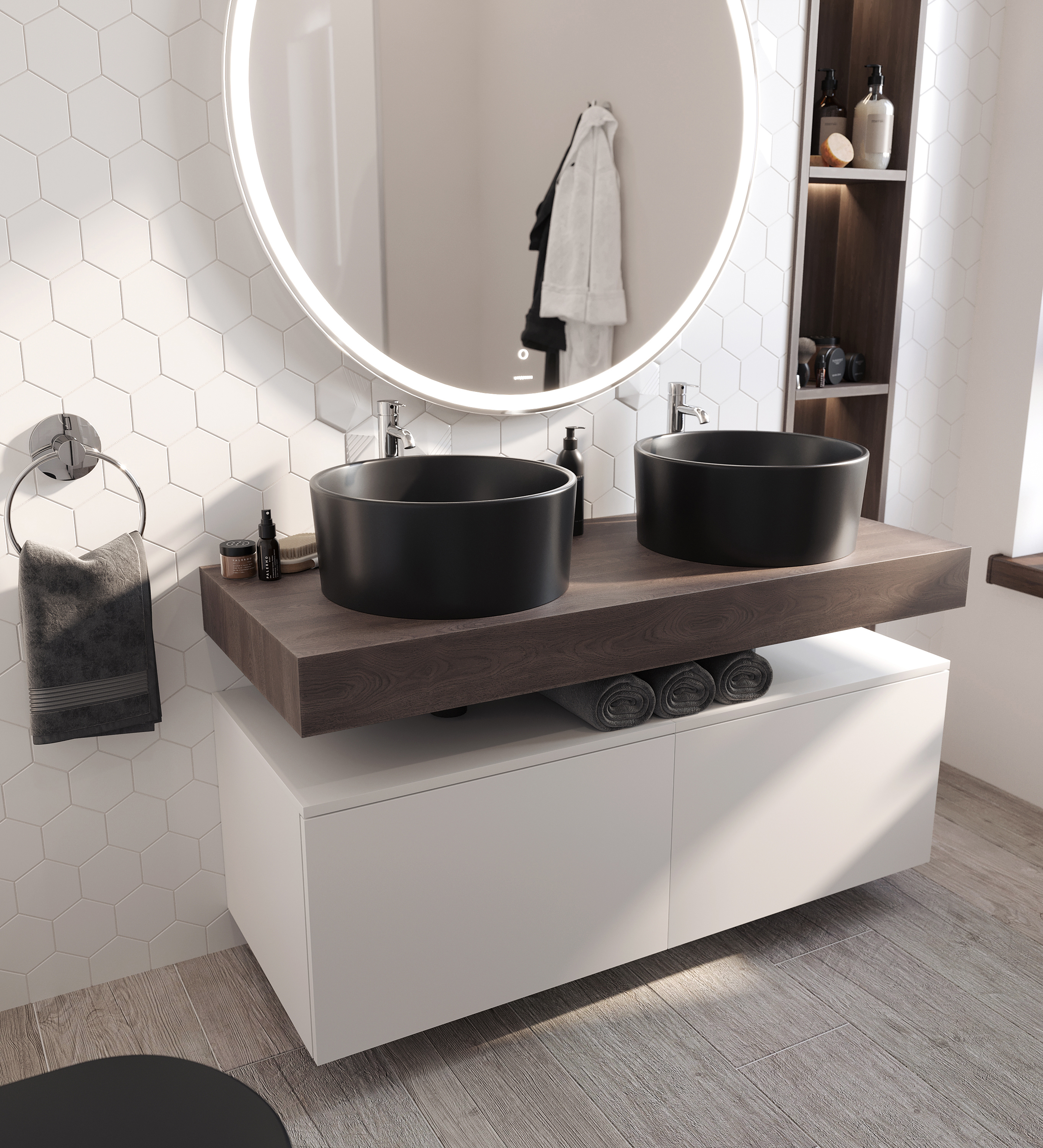 Накладная раковина BOCCHI Vessel 1174-004-0125 38 матовая черная, круглая купить в Тамбове