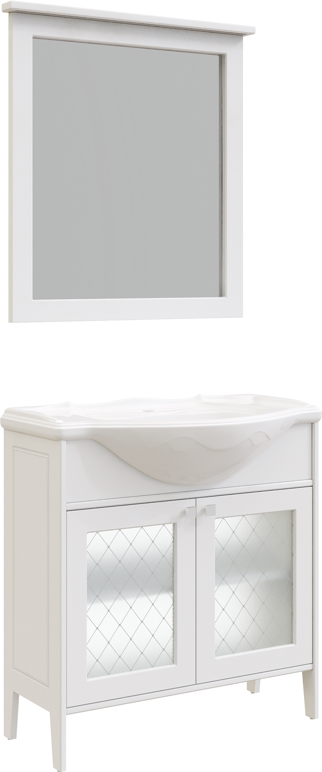 Мебель для ванной комнаты STWORKI Хельсингборг 85 белая, в стиле прованс, из МДФ, российская (гарнитур, комплект)