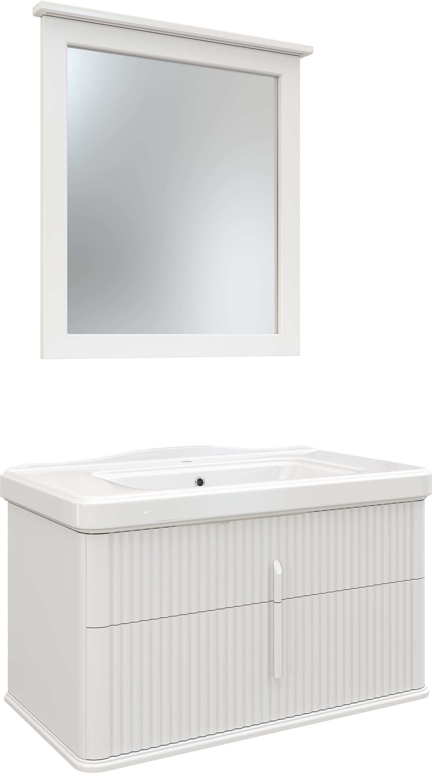Мебель для ванной комнаты STWORKI Молде 95 белая, с сифоном