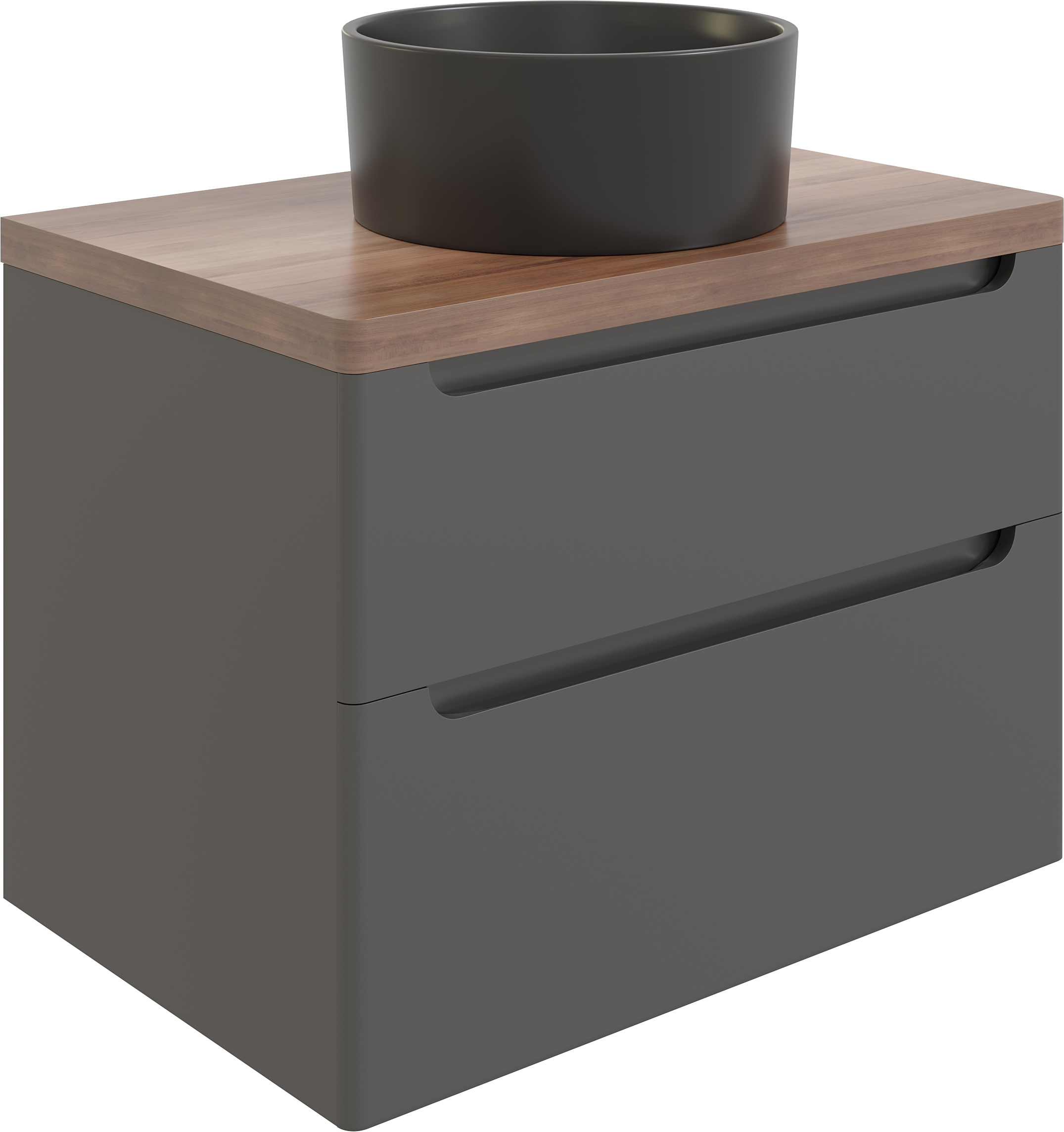 Мебель для ванной комнаты STWORKI Берген 80 серая с темной столешницей, с раковиной на выбор купить в Тамбове