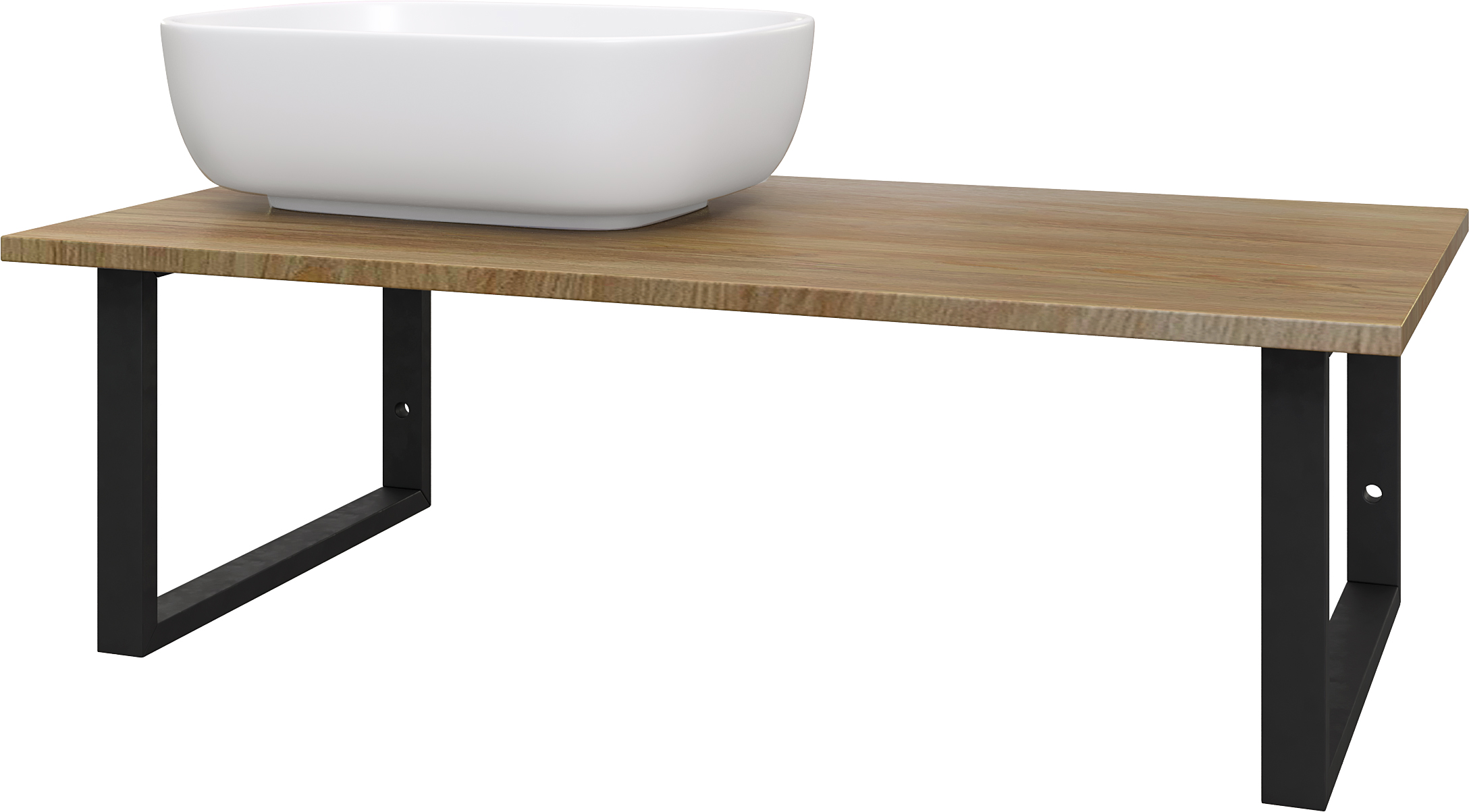 Мебель для ванной комнаты DIWO Элиста 100 светлое дерево, с раковиной Moduo 50 Square, в скандинавском стиле, овальная (гарнитур, мебель) купить в Тамбове