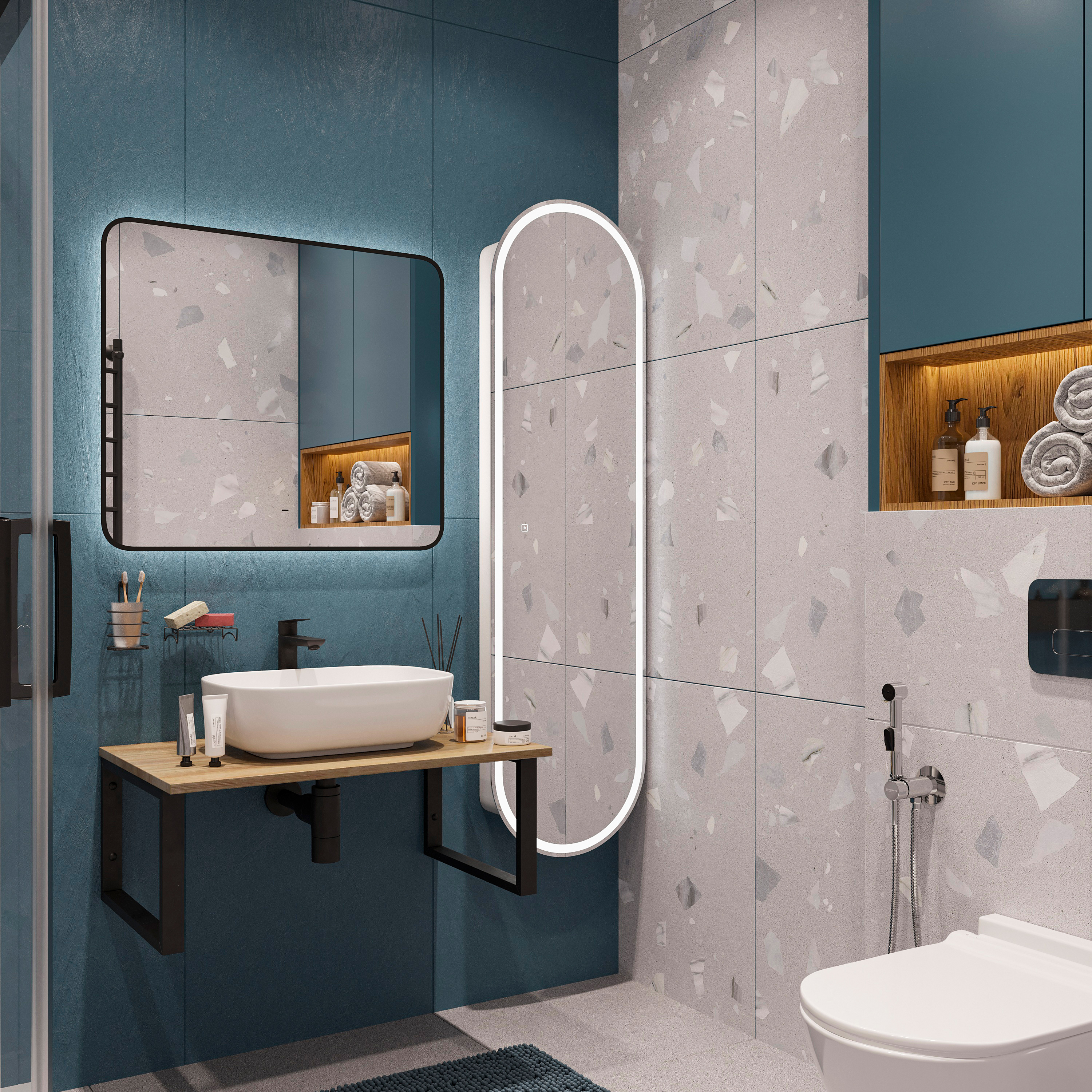 Мебель для ванной комнаты DIWO Элиста 80 светлое дерево, с раковиной Moduo 50 Square купить в Тамбове