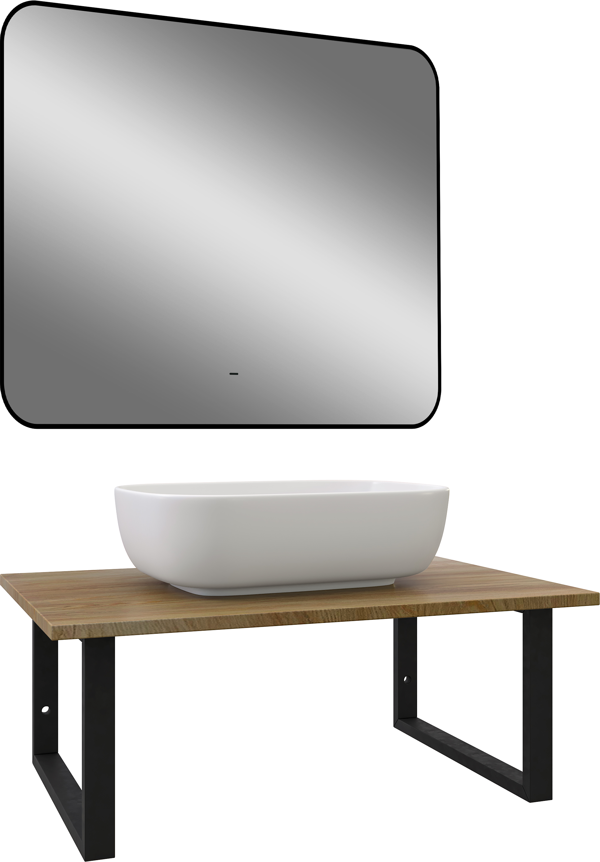 Мебель для ванной комнаты DIWO Элиста 80 светлое дерево, с раковиной Moduo 50 Square купить в Тамбове