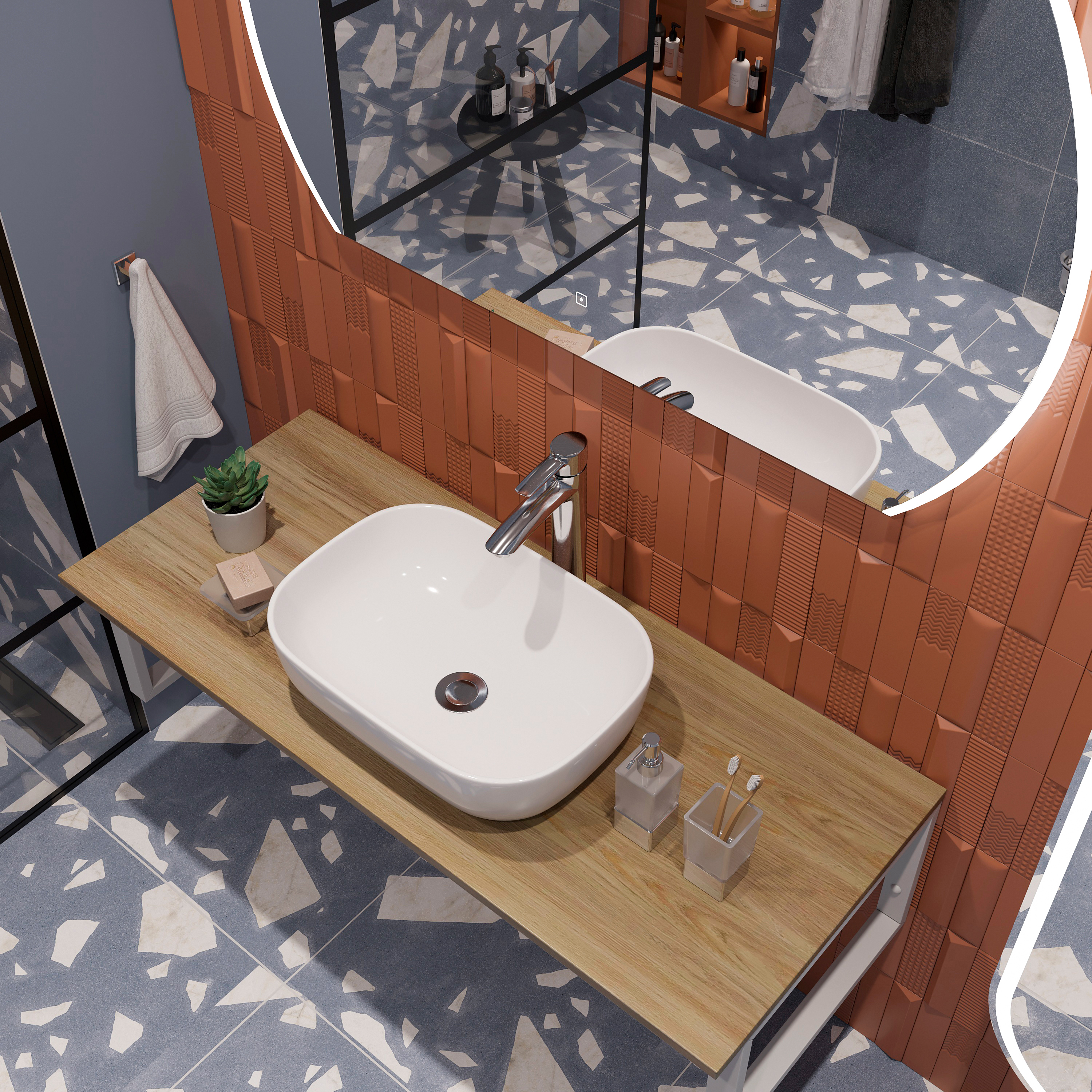 Мебель для ванной комнаты DIWO Элиста 120 светлое дерево, с раковиной Moduo 50 Square купить в Тамбове