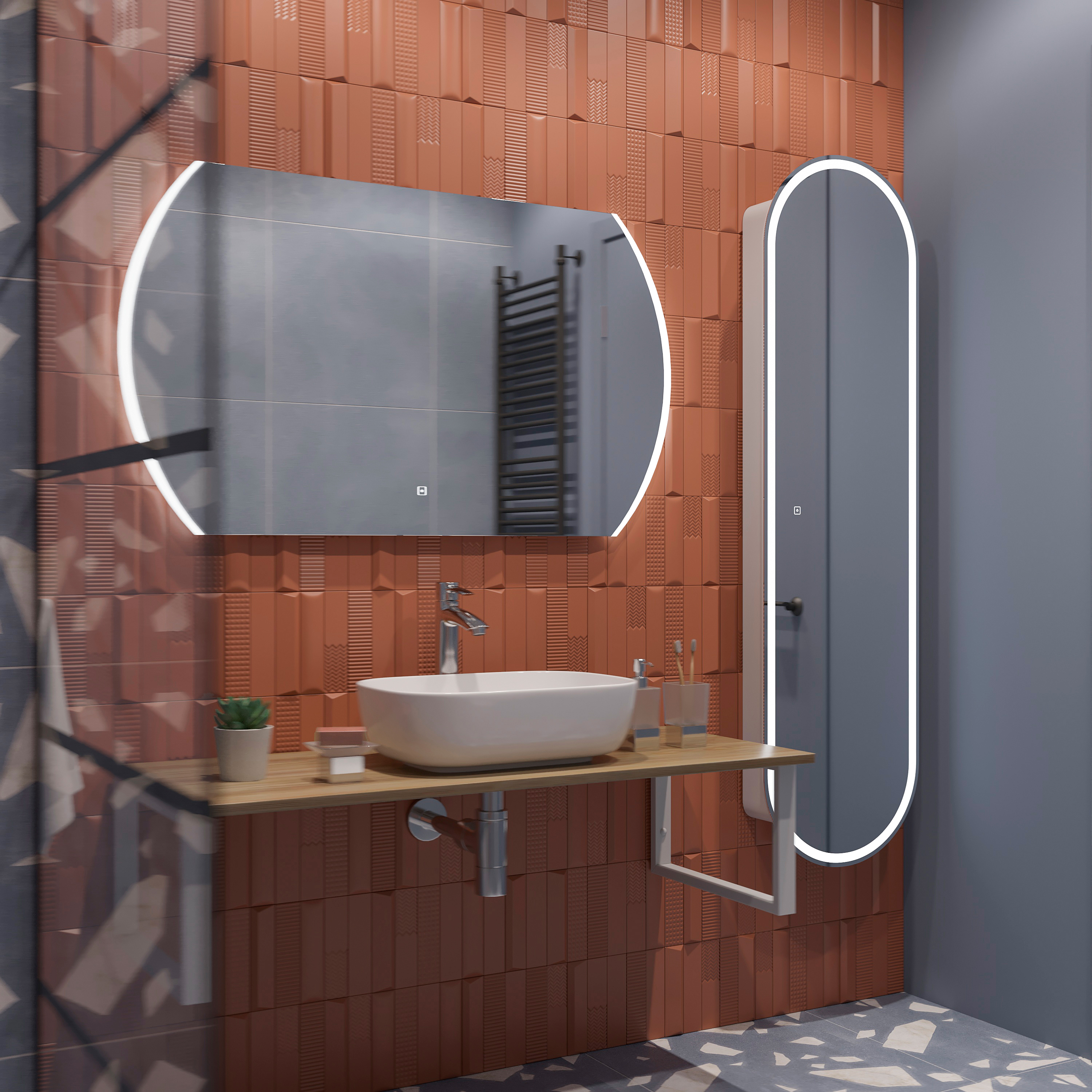 Мебель для ванной комнаты DIWO Элиста 120 светлое дерево, с раковиной Moduo 50 Square купить в Тамбове