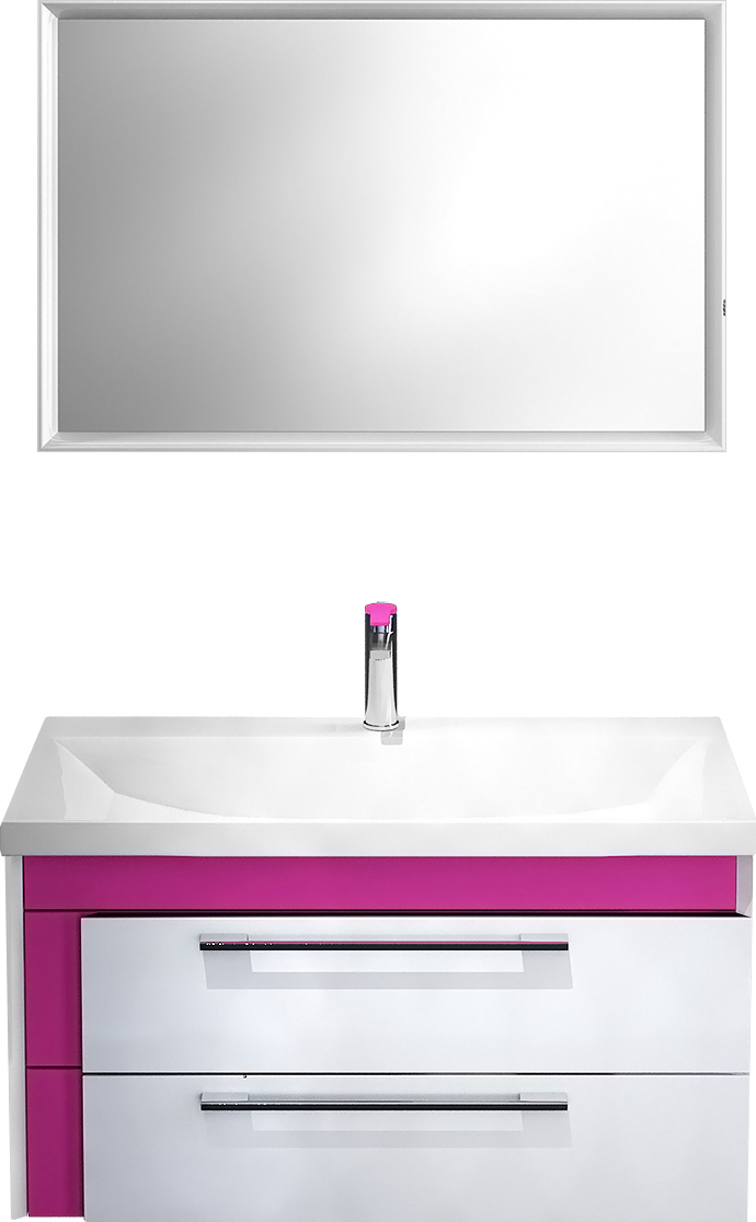 Мебель для ванной IDDIS Color Plus 90 белая, розовая