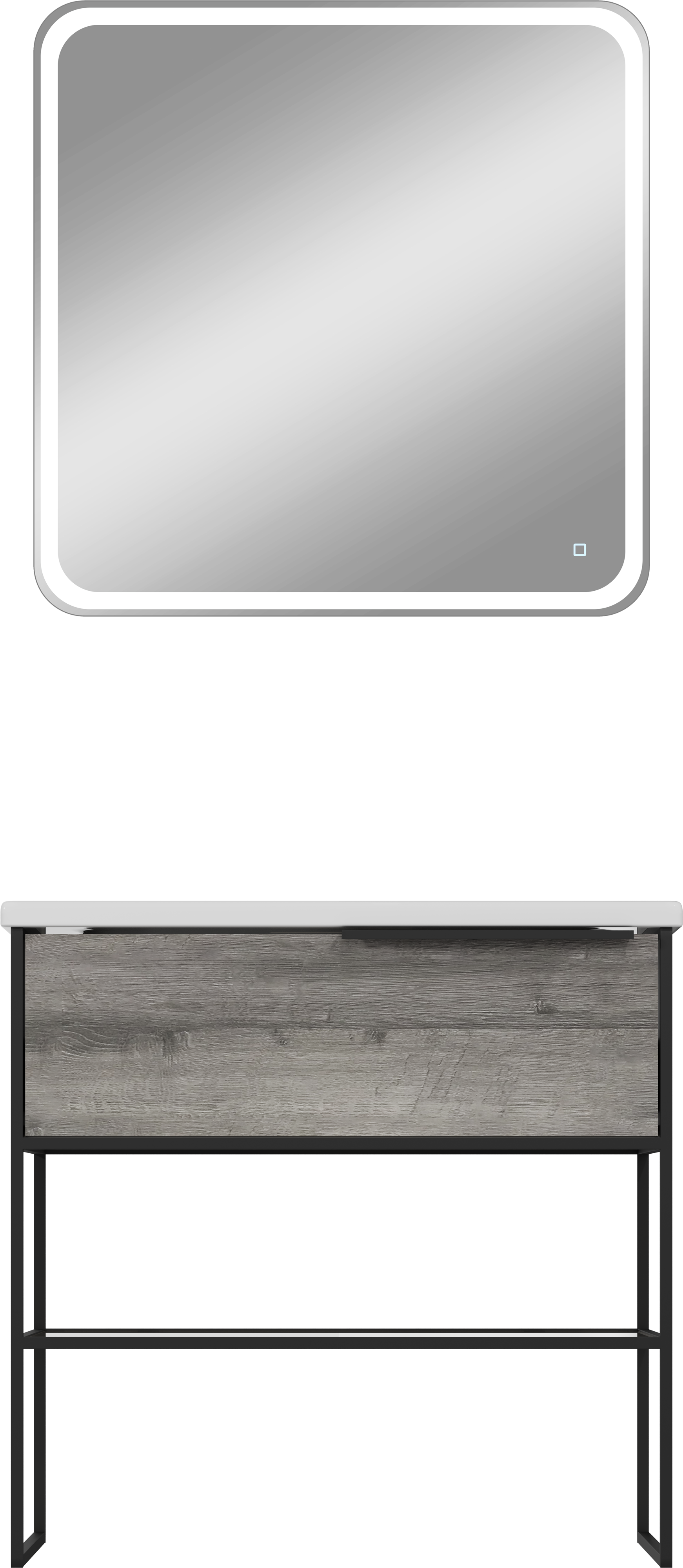 Мебель для ванной комнаты STWORKI Брамминг 85 напольная, дуб шерман серый