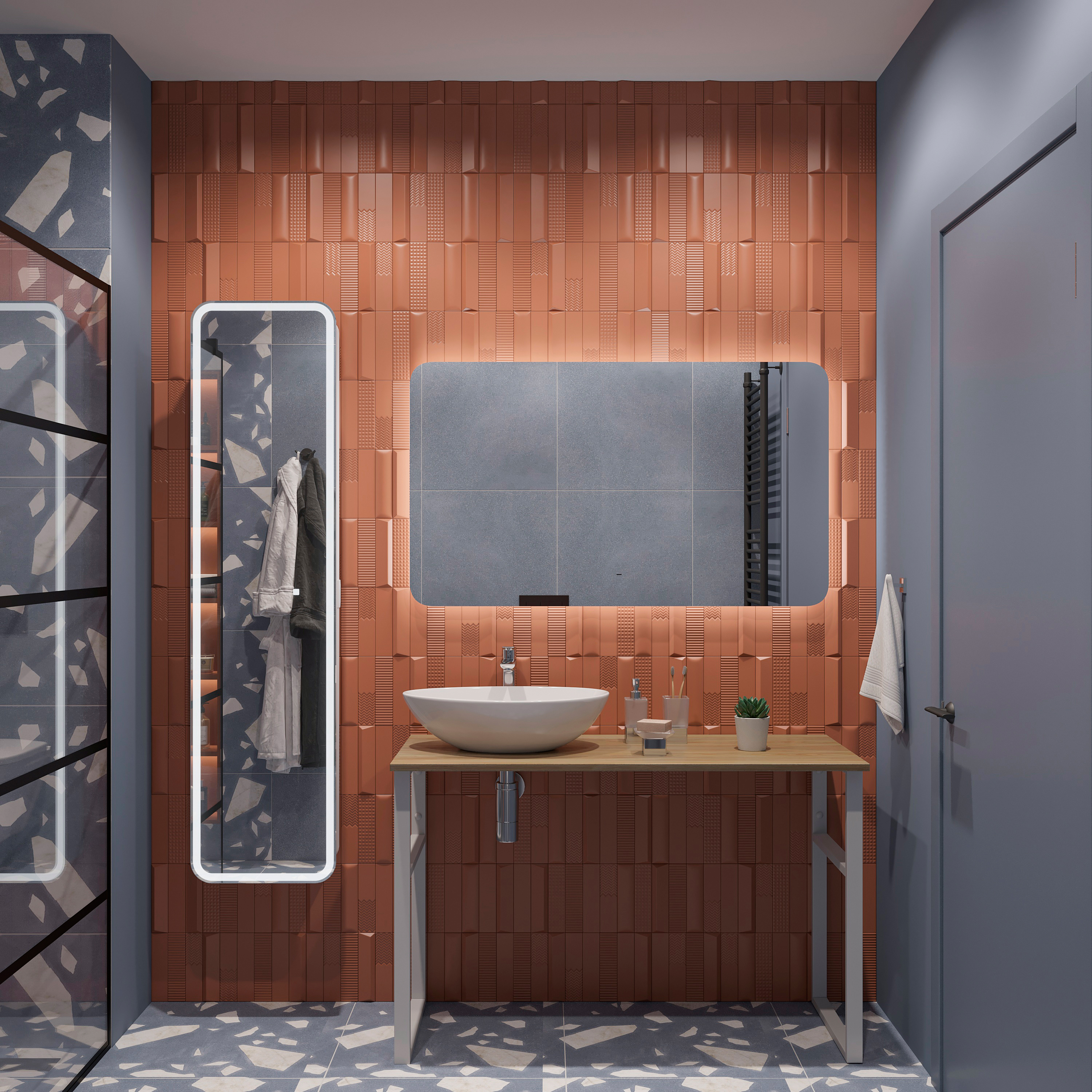 Мебель для ванной комнаты DIWO Элиста 120 светлое дерево, с раковиной Moduo 55 Leaf