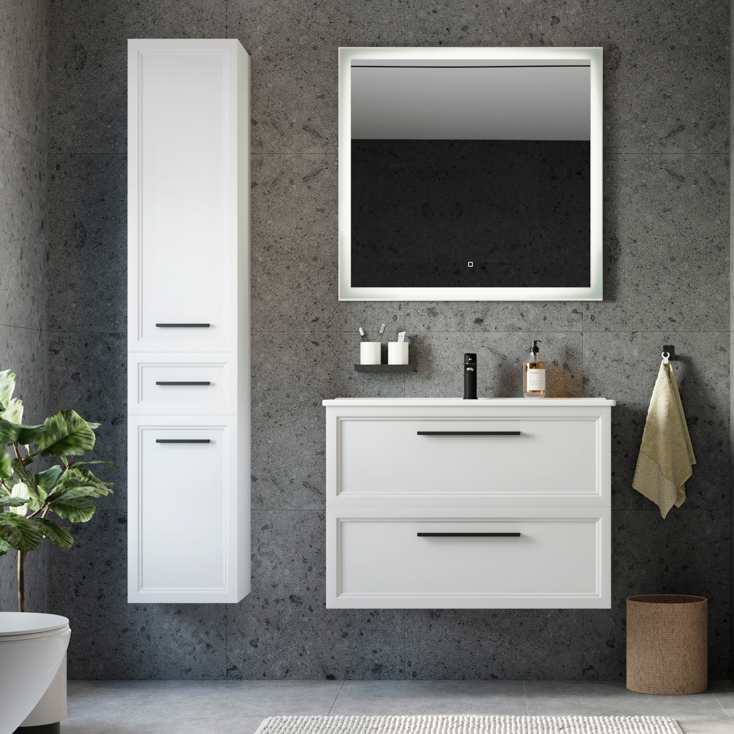 Мебель для ванной комнаты STWORKI Эстерсунд 90 белая матовая