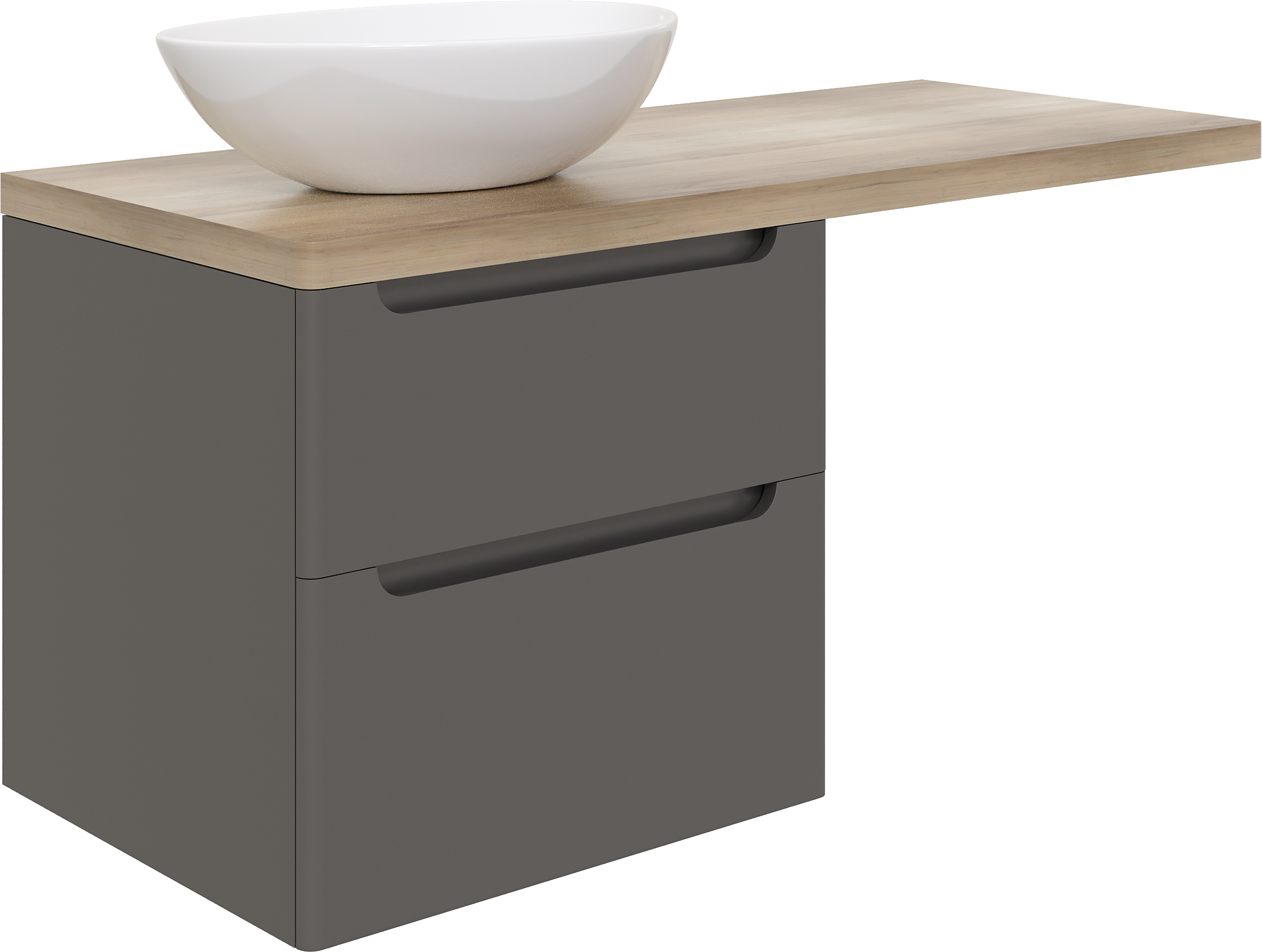 Мебель для ванной комнаты STWORKI Берген 60 серая со светлой столешницей 122, раковина Moduo 55 Leaf, R купить в Тамбове
